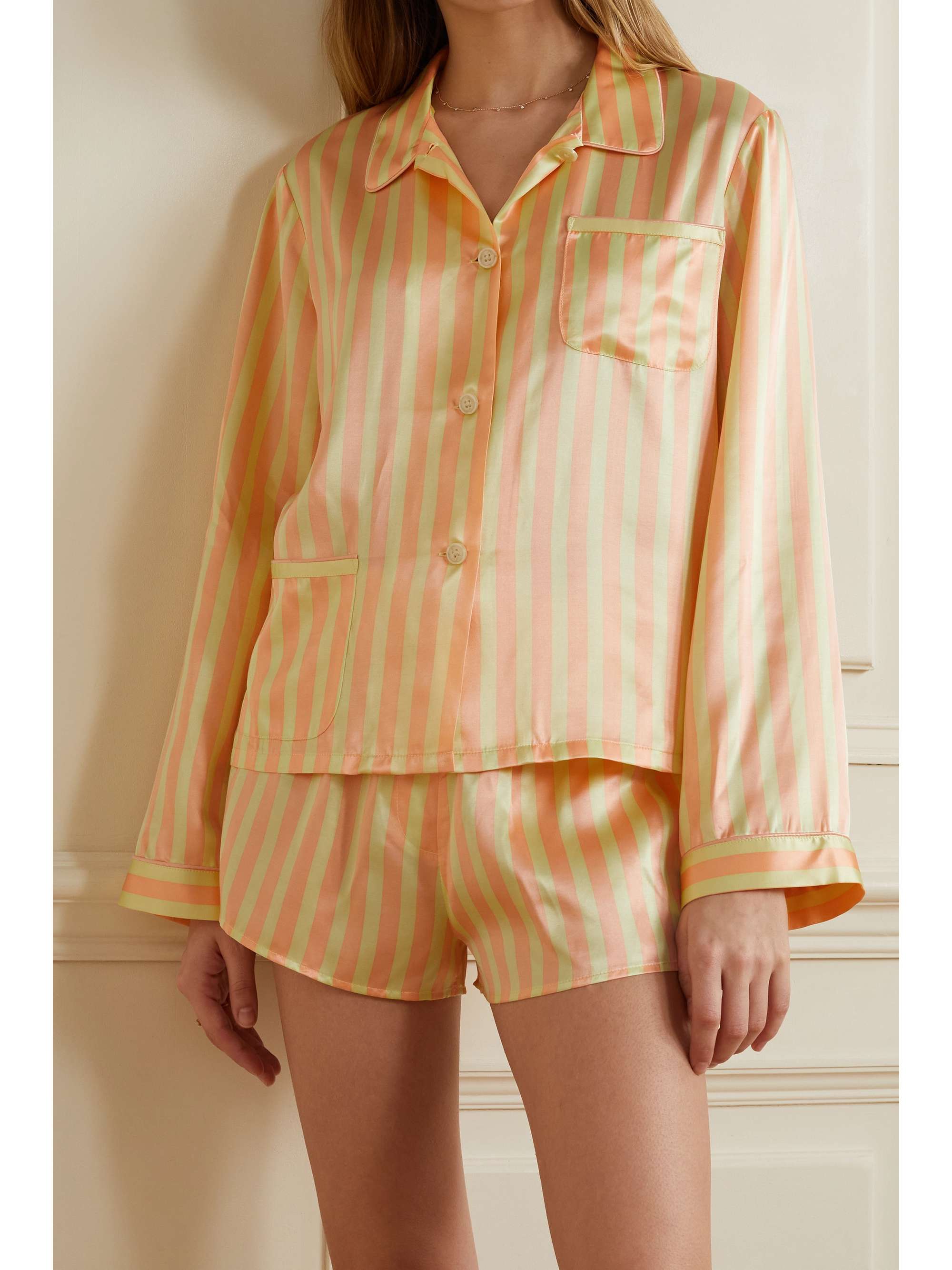 MORGAN LANE Ruthie Corey striped satin pajama set