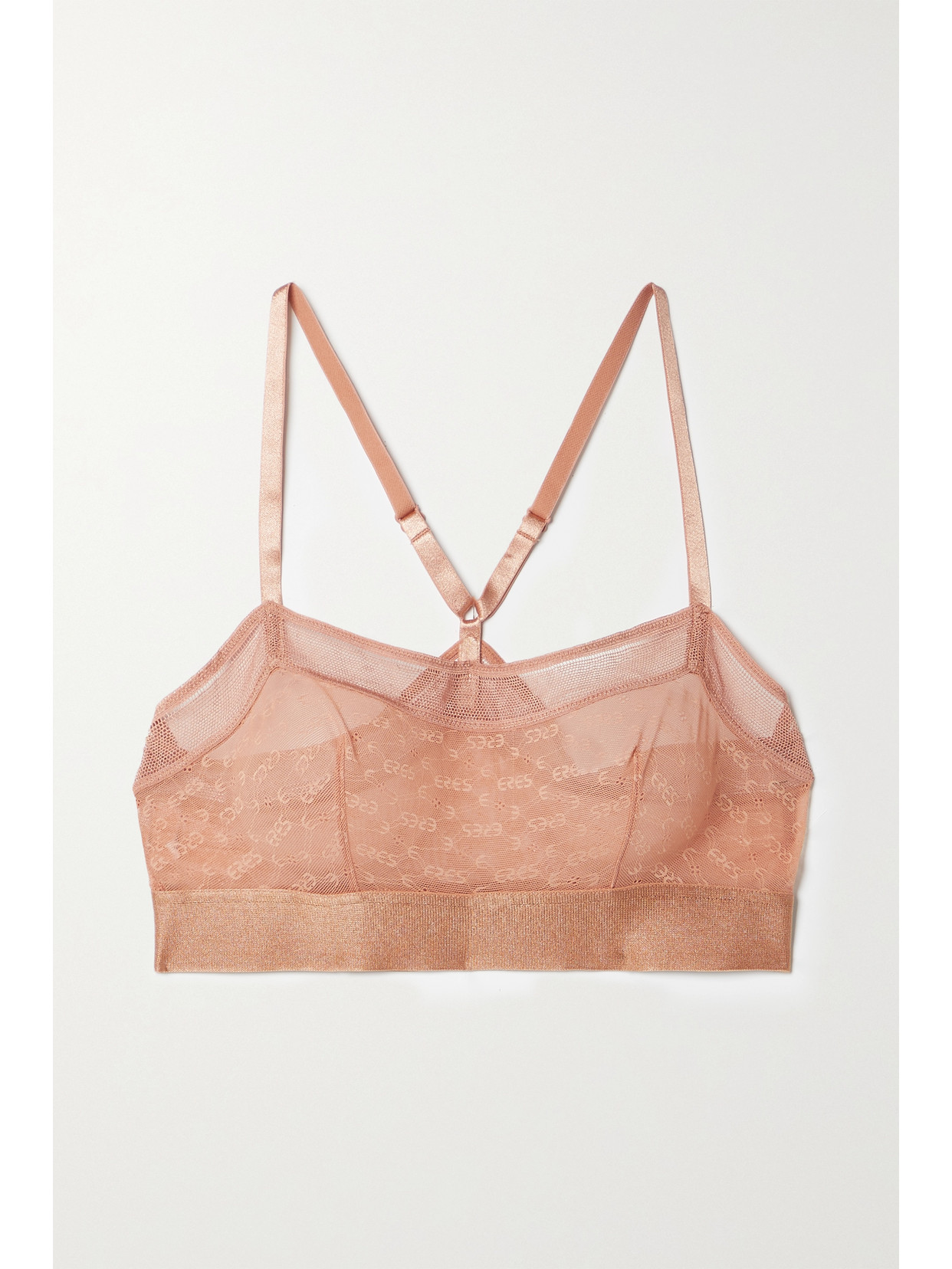 Eres Figure Embroidered Stretch-tulle Soft-cup Bra - Neutrals