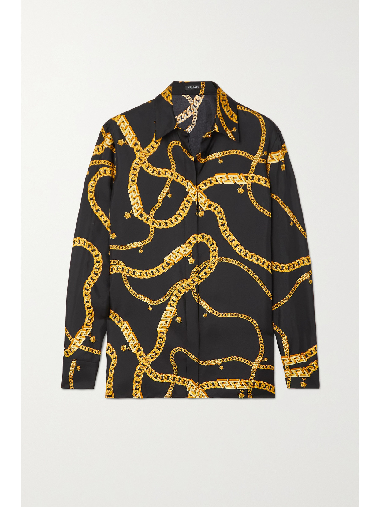 VERSACE PRINTED SILK-TWILL SHIRT