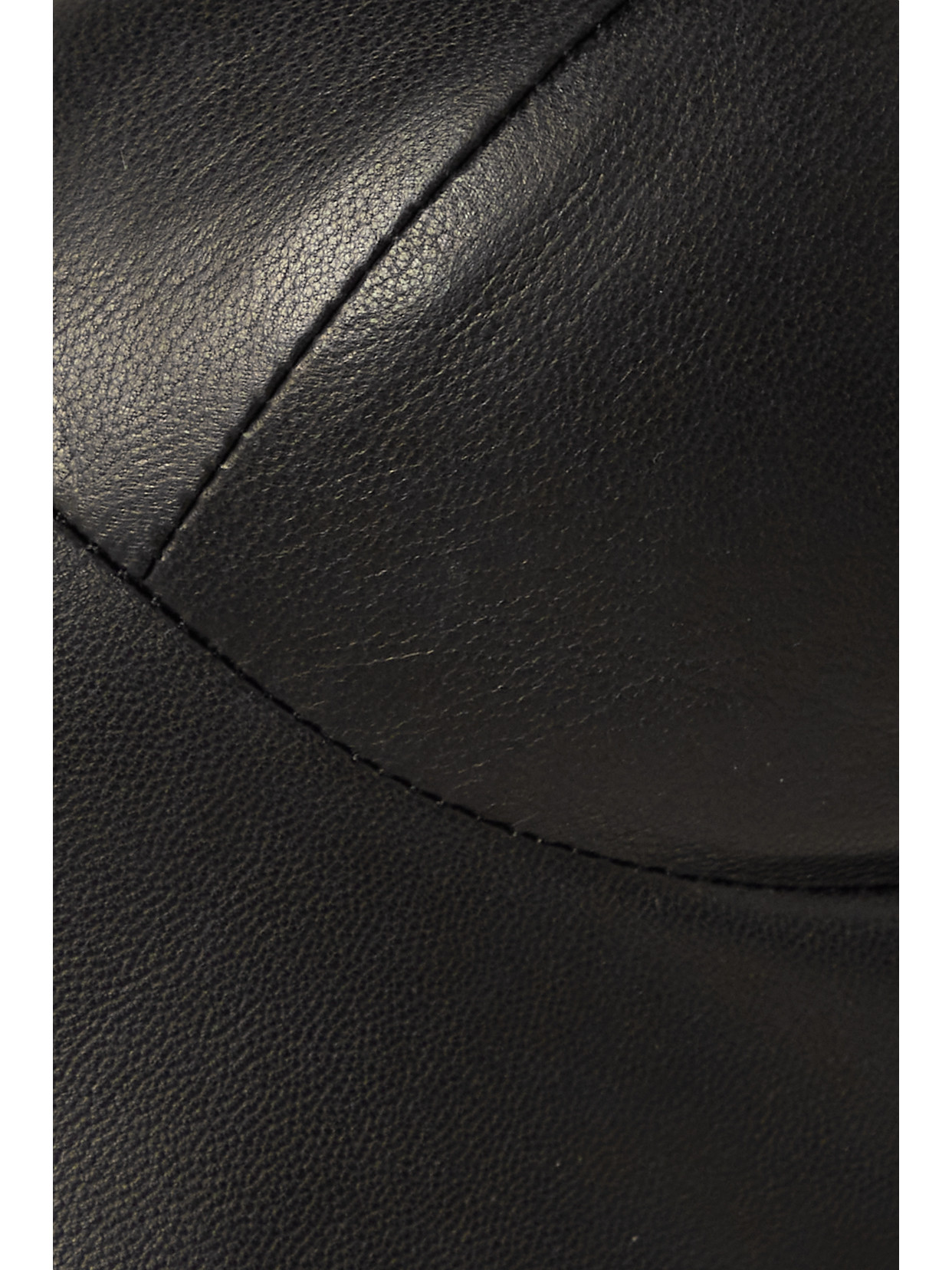 Icons Embellished Jersey-Panel Leather Bustier Top