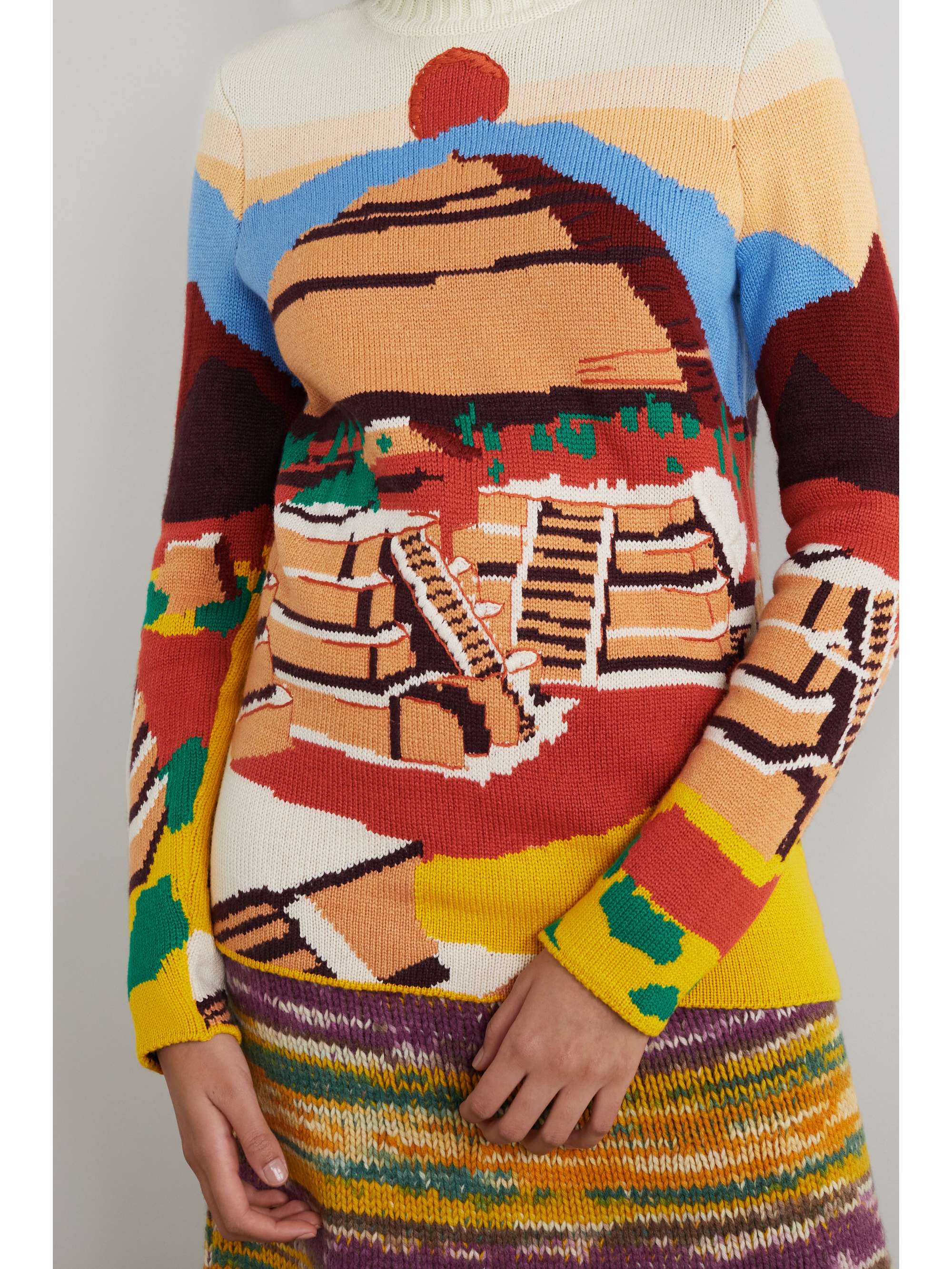 GABRIELA HEARST Ines embroidered cashmere-jacquard sweater