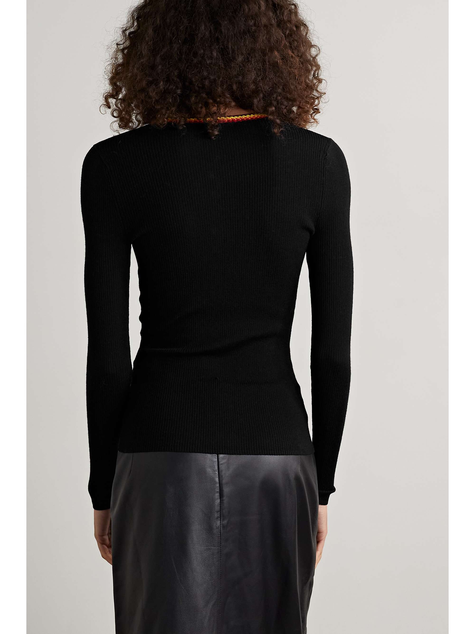 GABRIELA HEARST Meade crochet-trimmed ribbed merino wool top