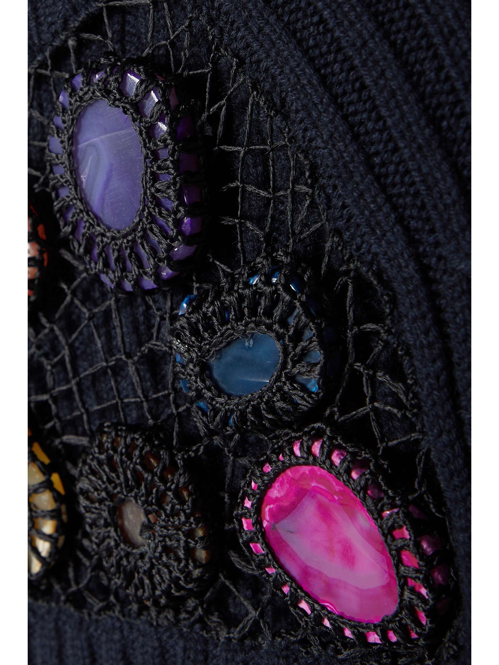 GABRIELA HEARST Joven embellished cutout ribbed cashmere turtleneck sweater