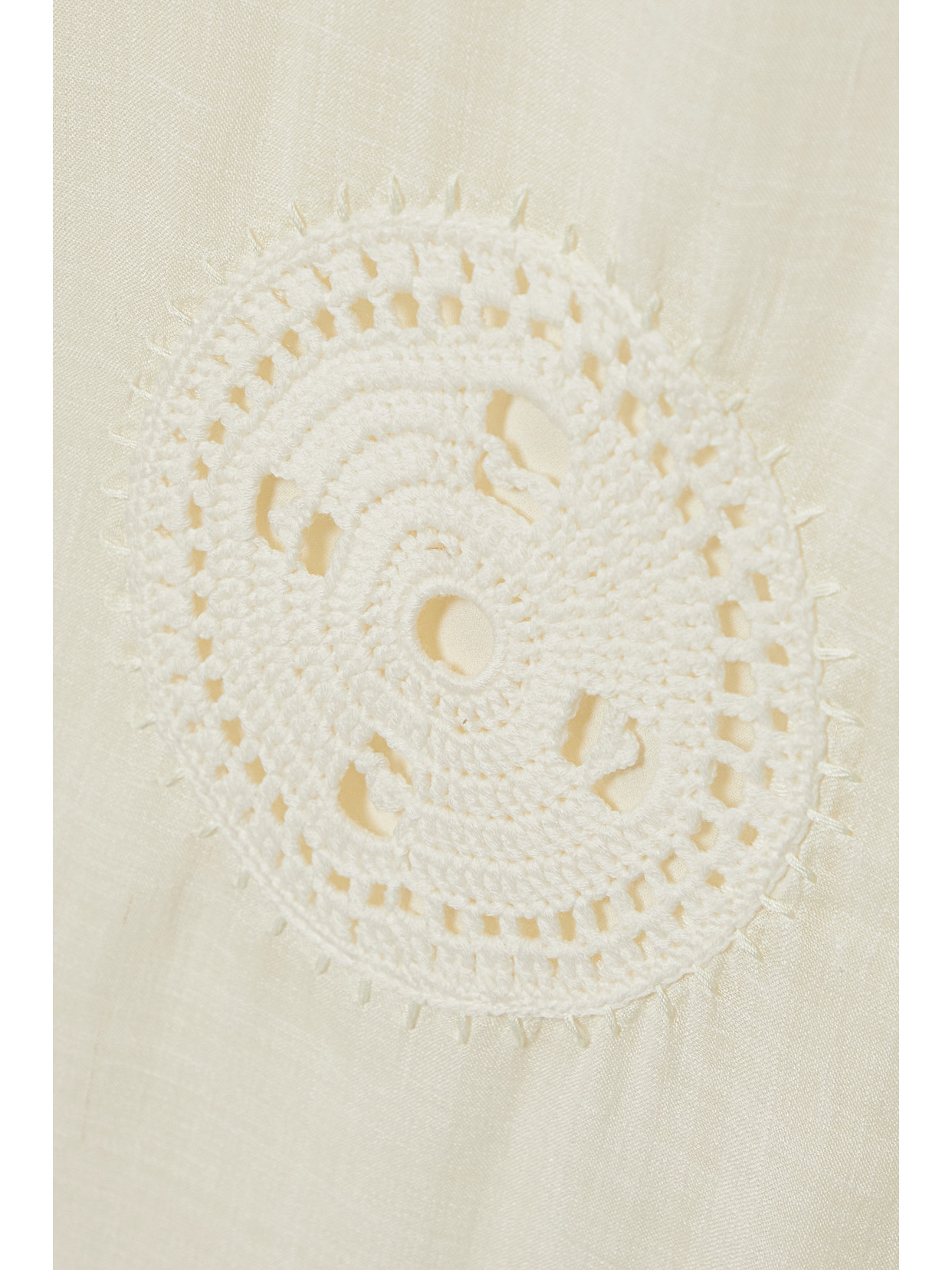 Gabriela Hearst Alex Crochet-trimmed Linen And Silk-blend Gauze Maxi Dress In Ivory