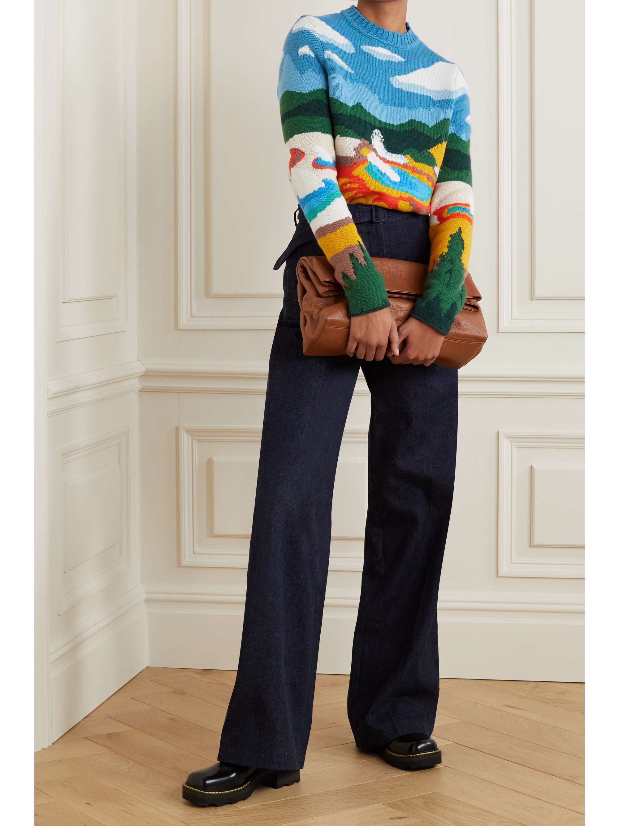 GABRIELA HEARST Ines embroidered intarsia cashmere sweater