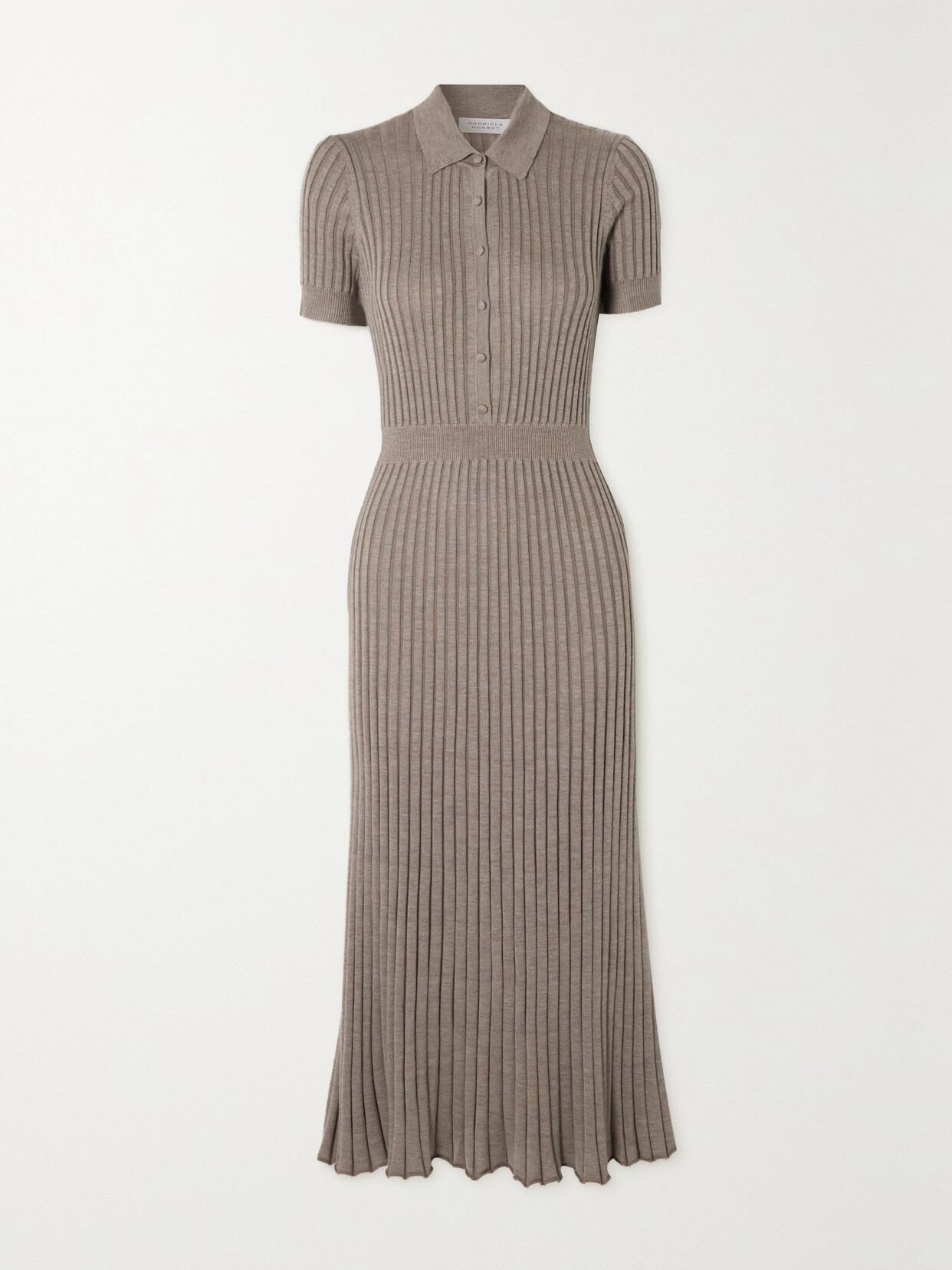 Gabriela Hearst Amor Ribbed Silk And Cashmere-blend Midi Dress In Neutrals