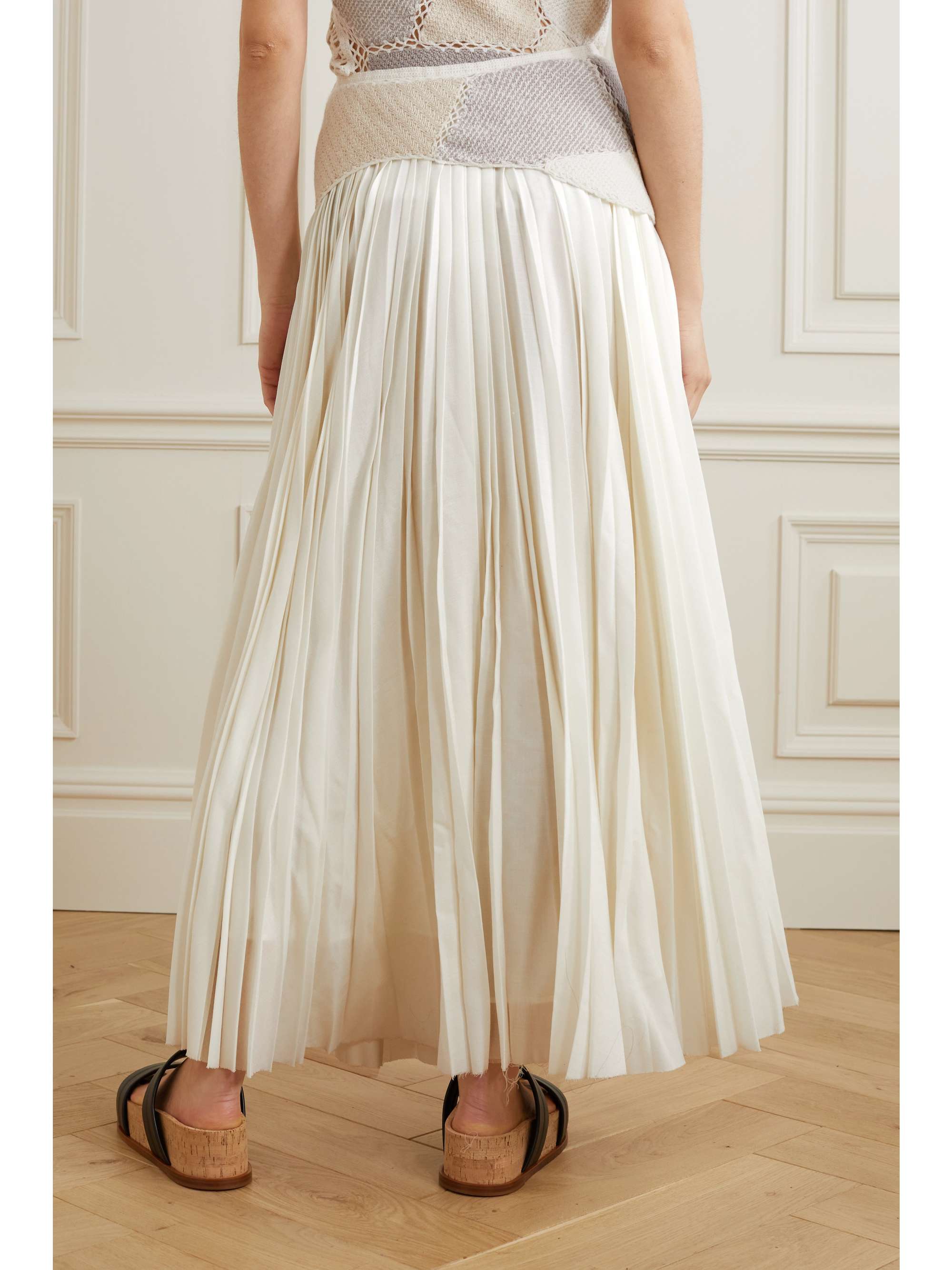 GABRIELA HEARST Mitchell pleated layered merino wool and cashmere-blend maxi skirt