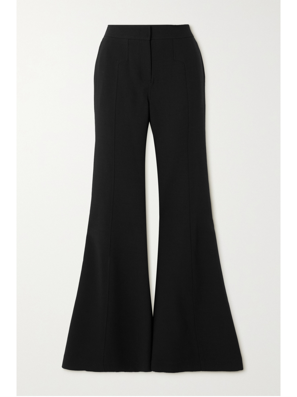 Gabriela Hearst Ennio Wool And Silk-blend Flared Pants In Black