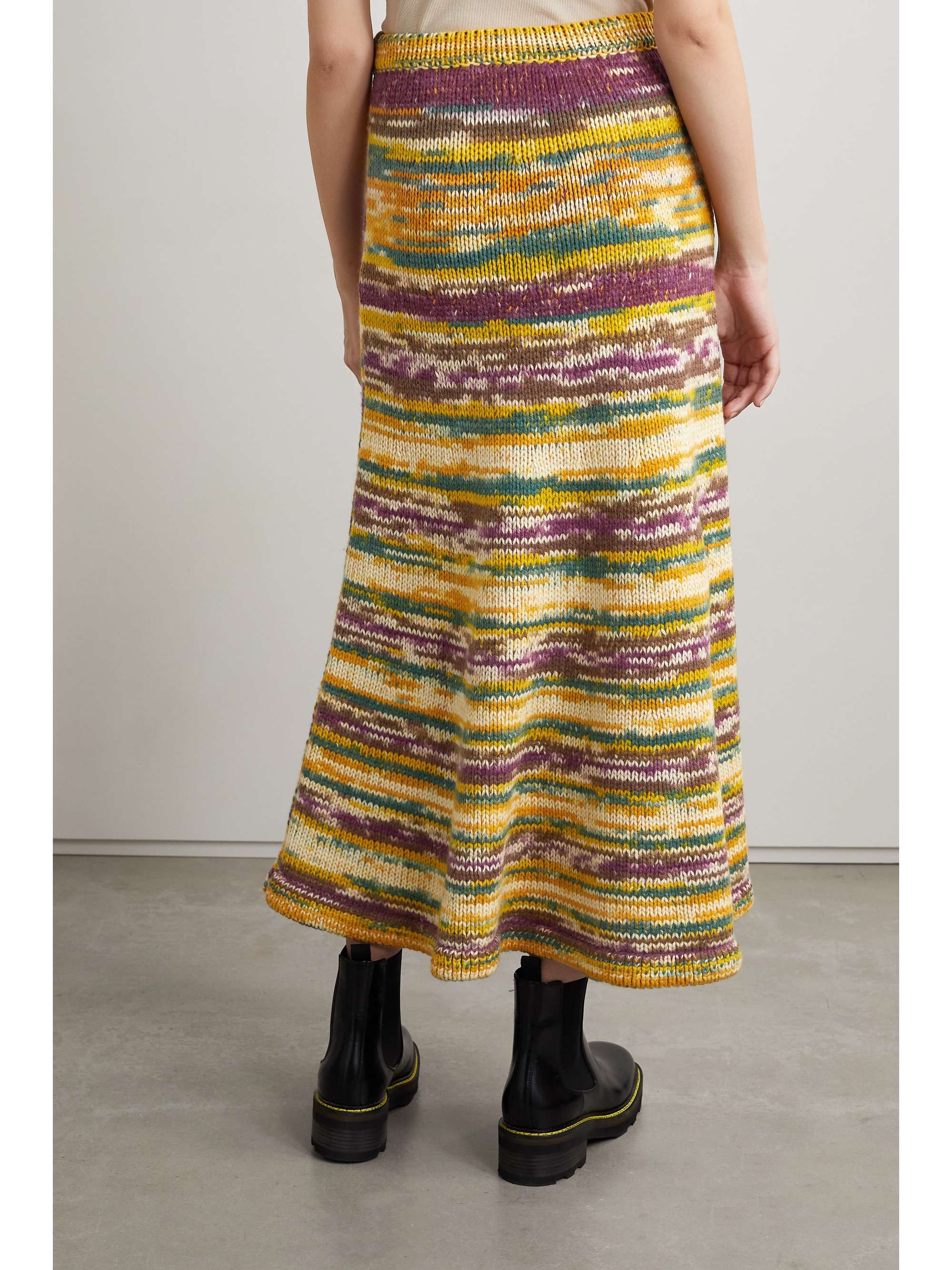 Yellow Sana recycled cashmere midi skirt | GABRIELA HEARST | NET-A-PORTER