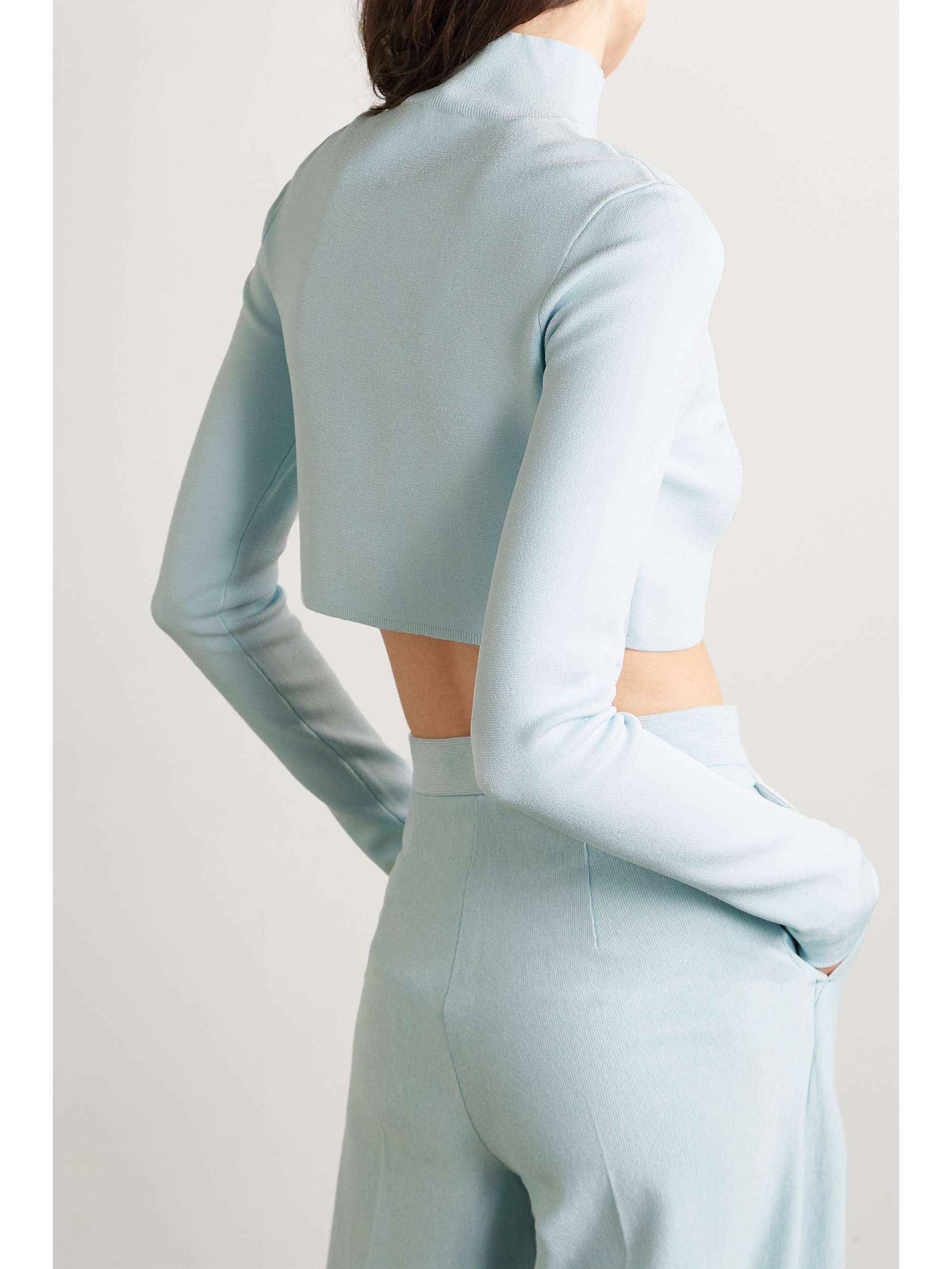 LAPOINTE Cropped stretch-knit top
