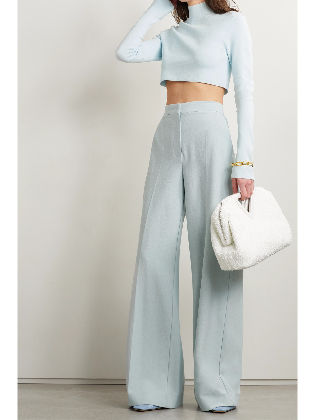 Cropped Stretch-Knit Top