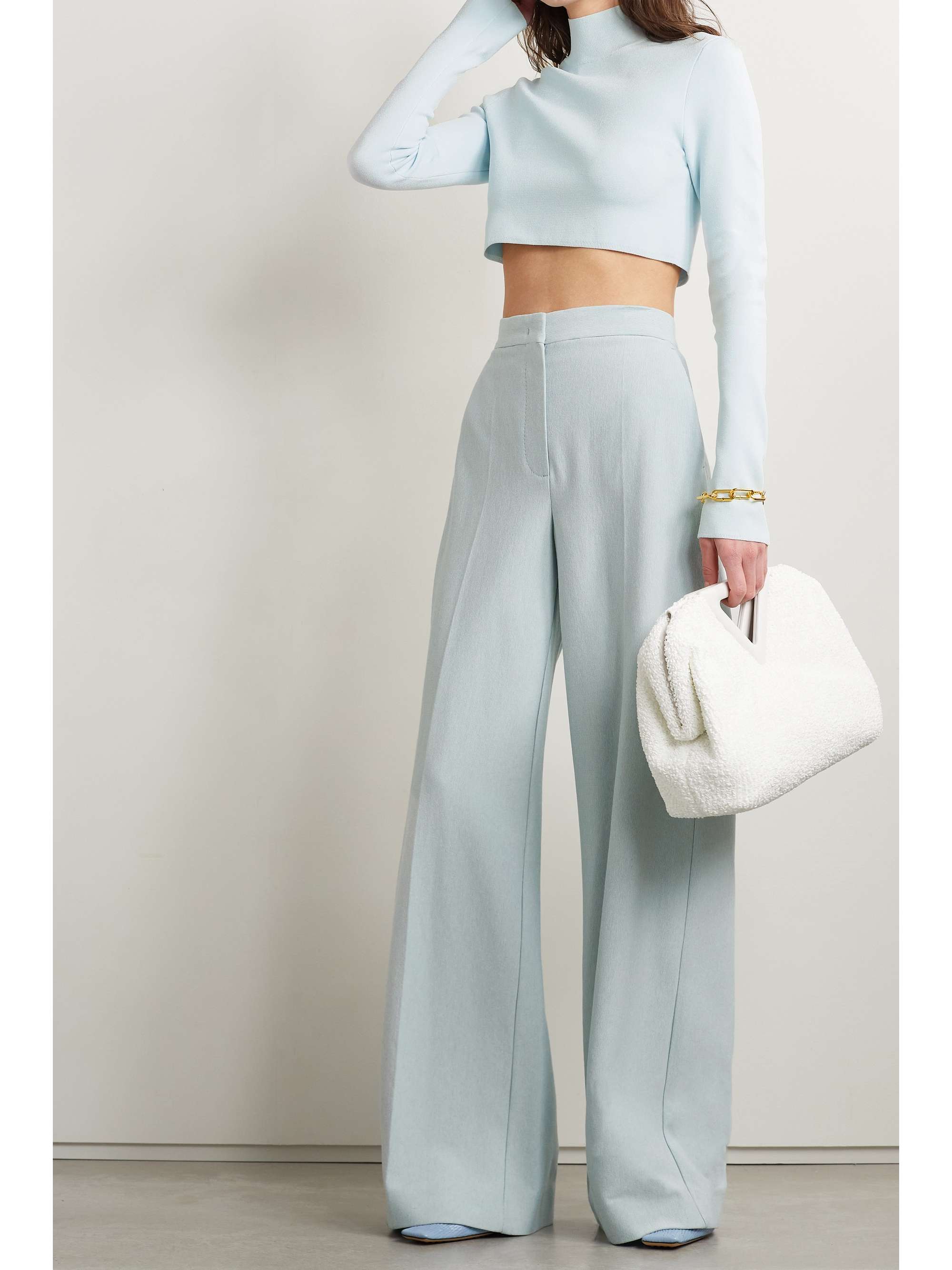 LAPOINTE Cropped stretch-knit top