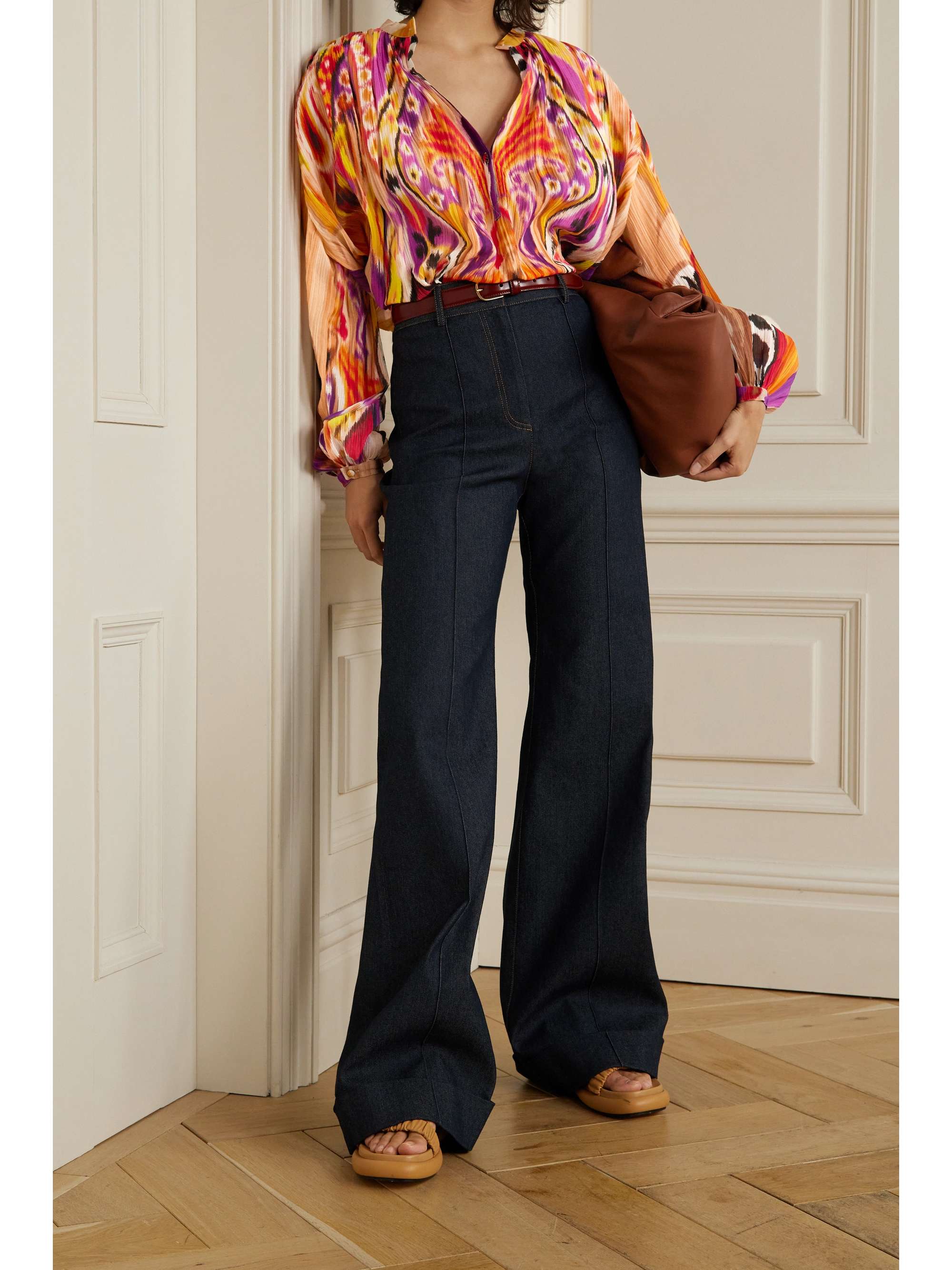ETRO Printed cotton-crepon blouse