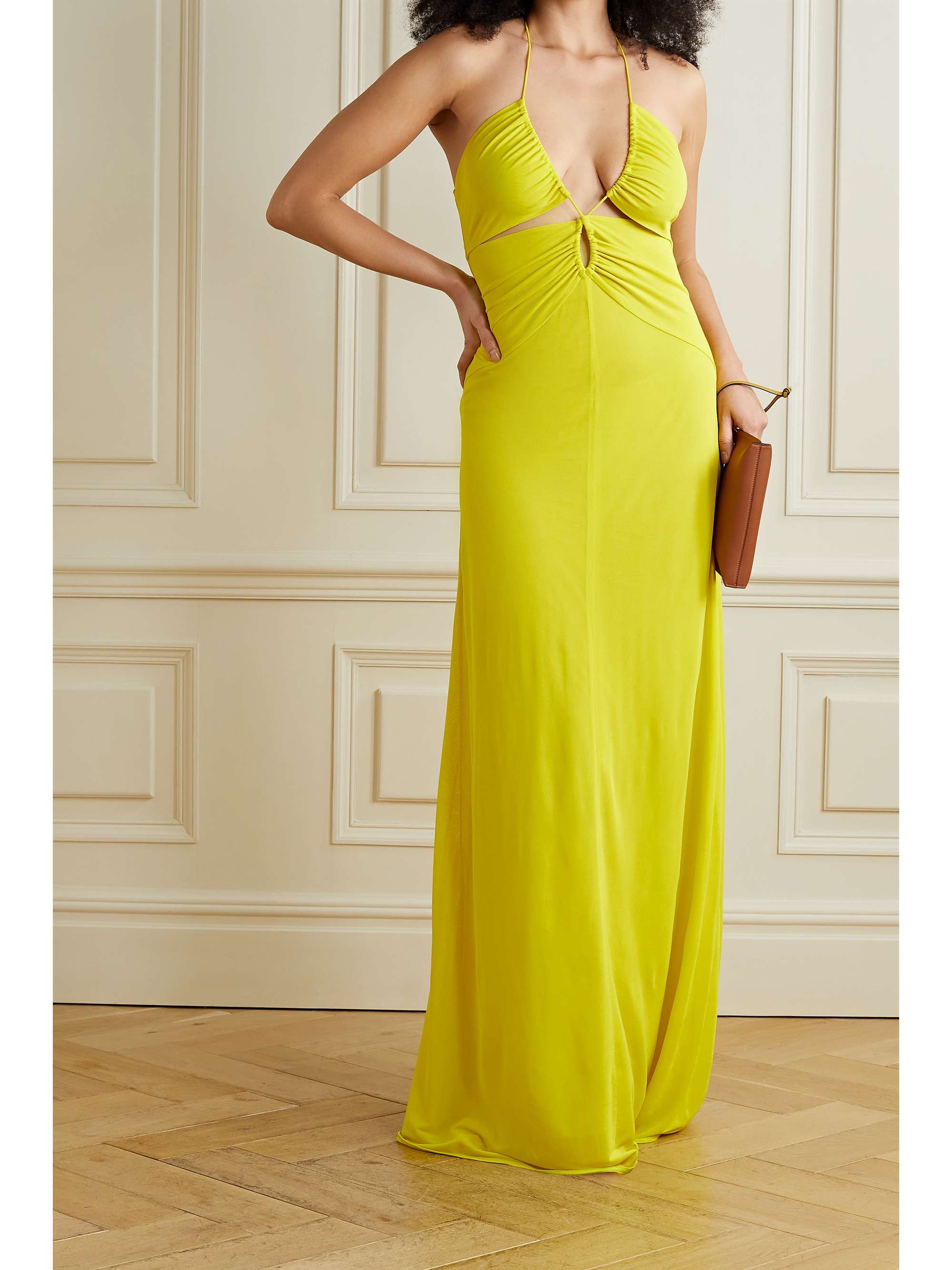 ETRO Ruched jersey halterneck maxi dress