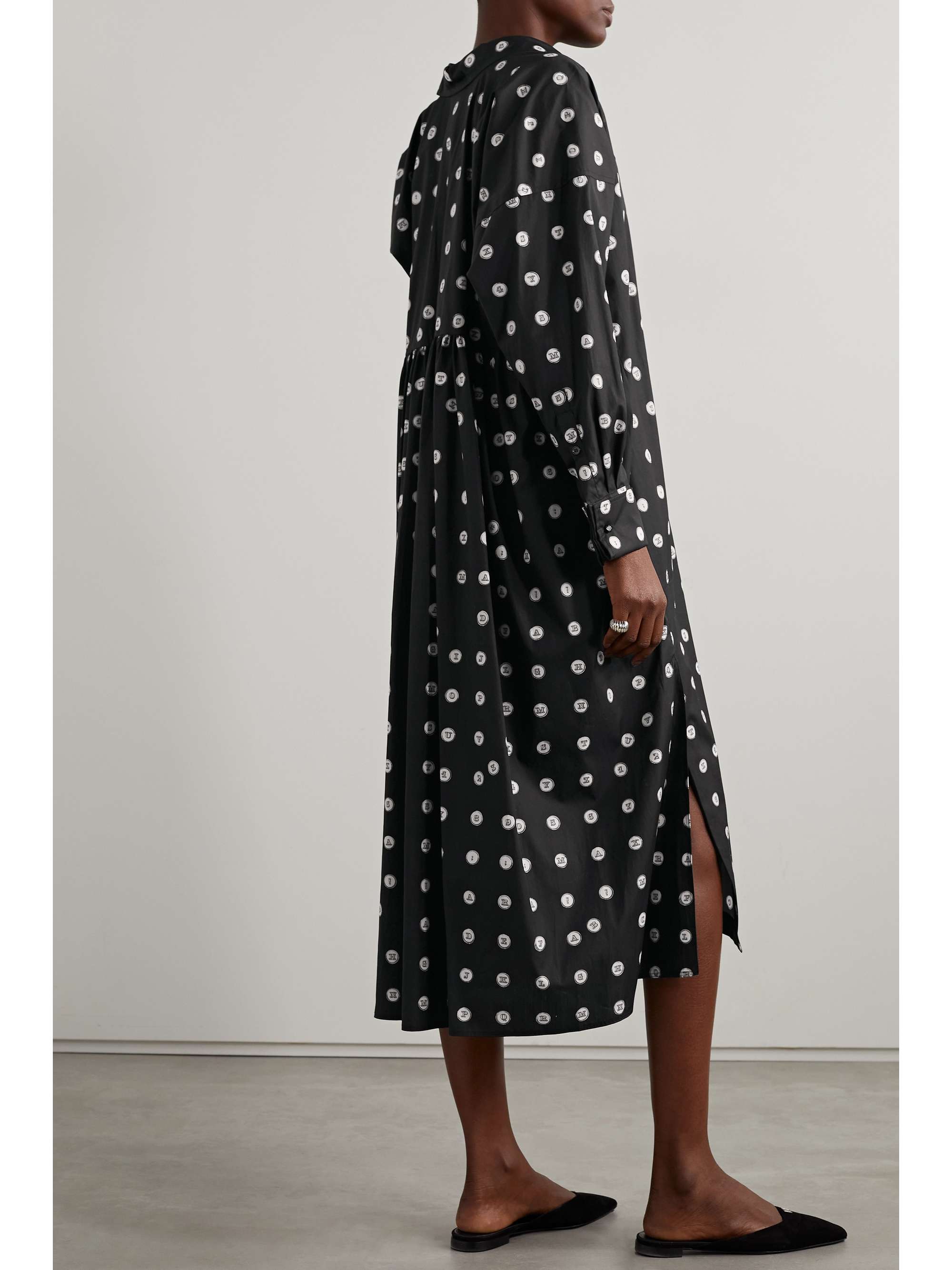 MAX MARA Bessica polka-dot cotton-poplin midi shirt dress