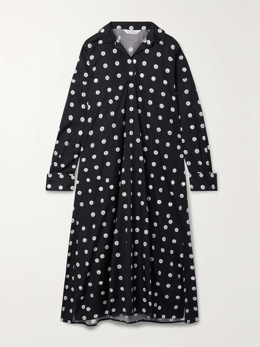 Max Mara Bessica Polka-dot Cotton-poplin Midi Shirt Dress