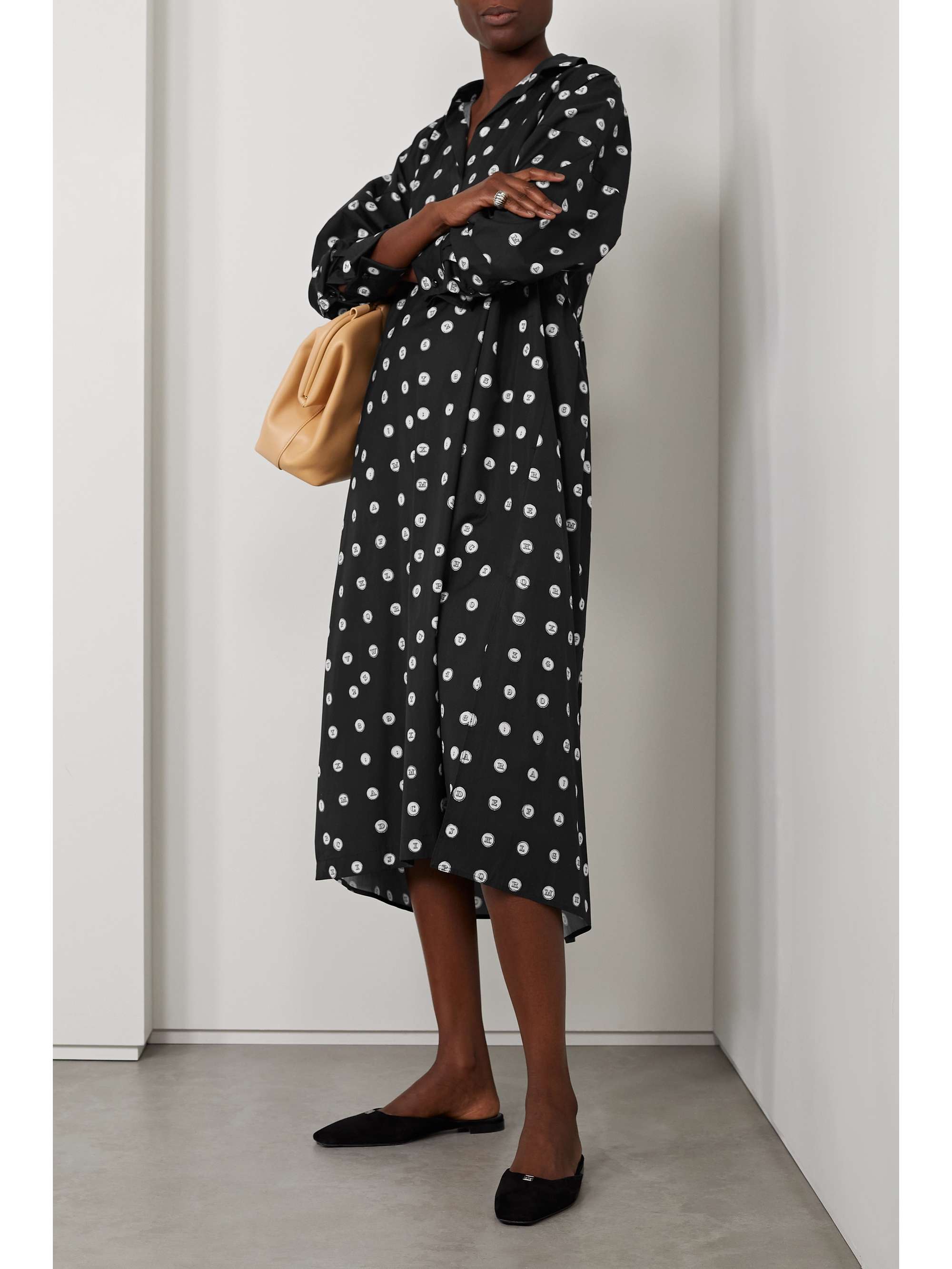 MAX MARA Bessica polka-dot cotton-poplin midi shirt dress
