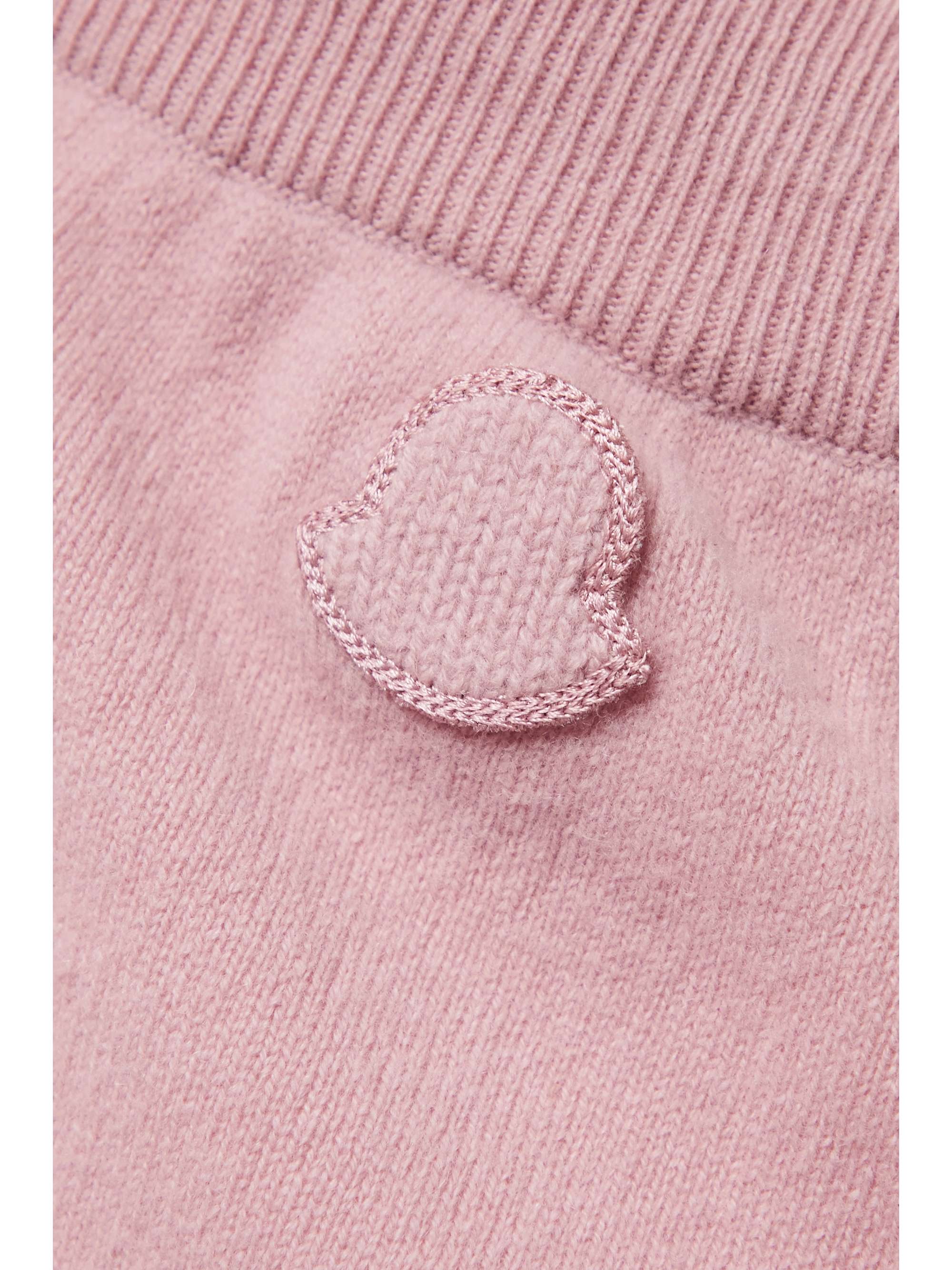 MONCLER Leather-trimmed wool and cashmere-blend track pants