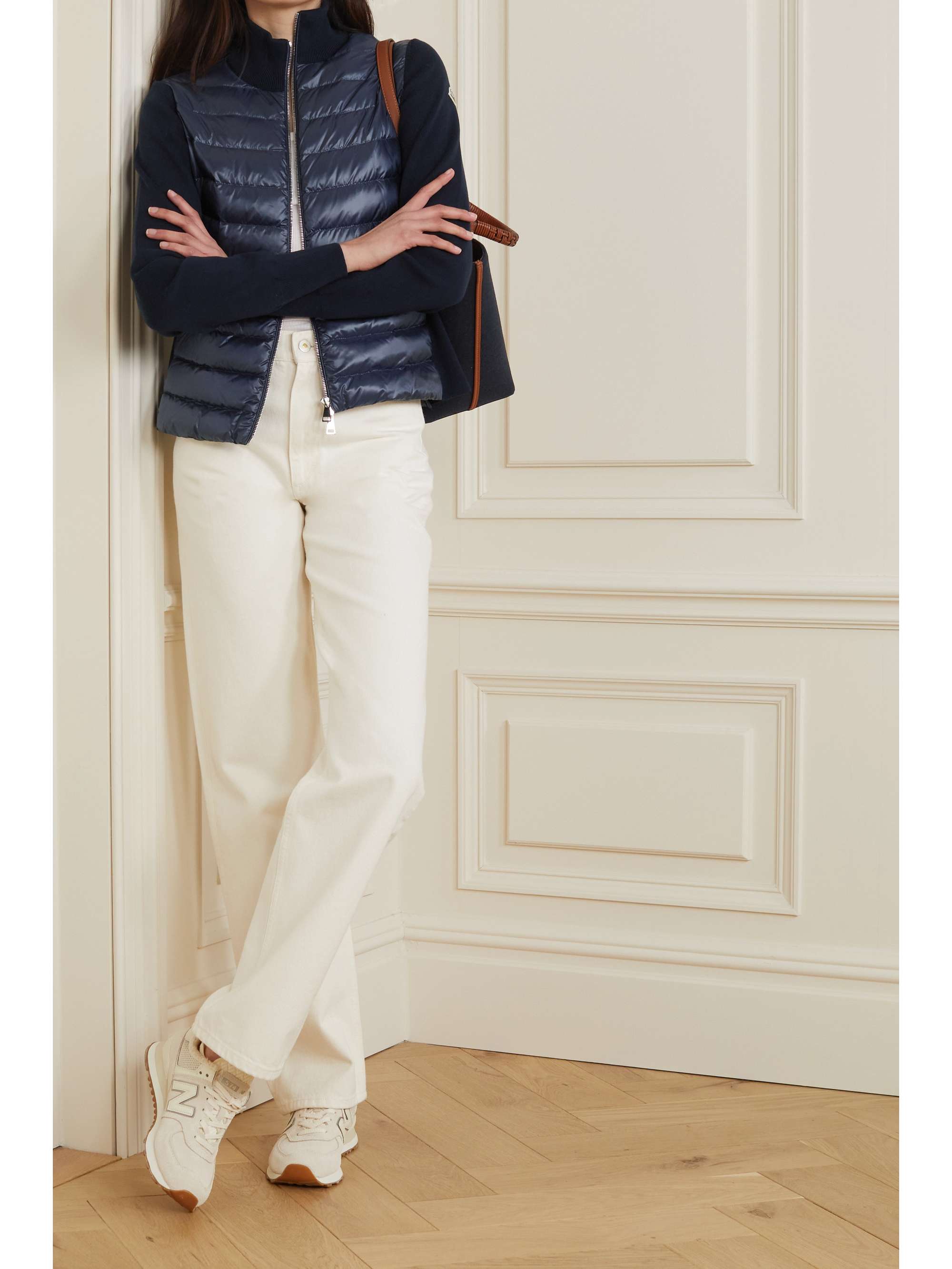 MONCLER Padded quilted shell and cotton-jersey down jacket