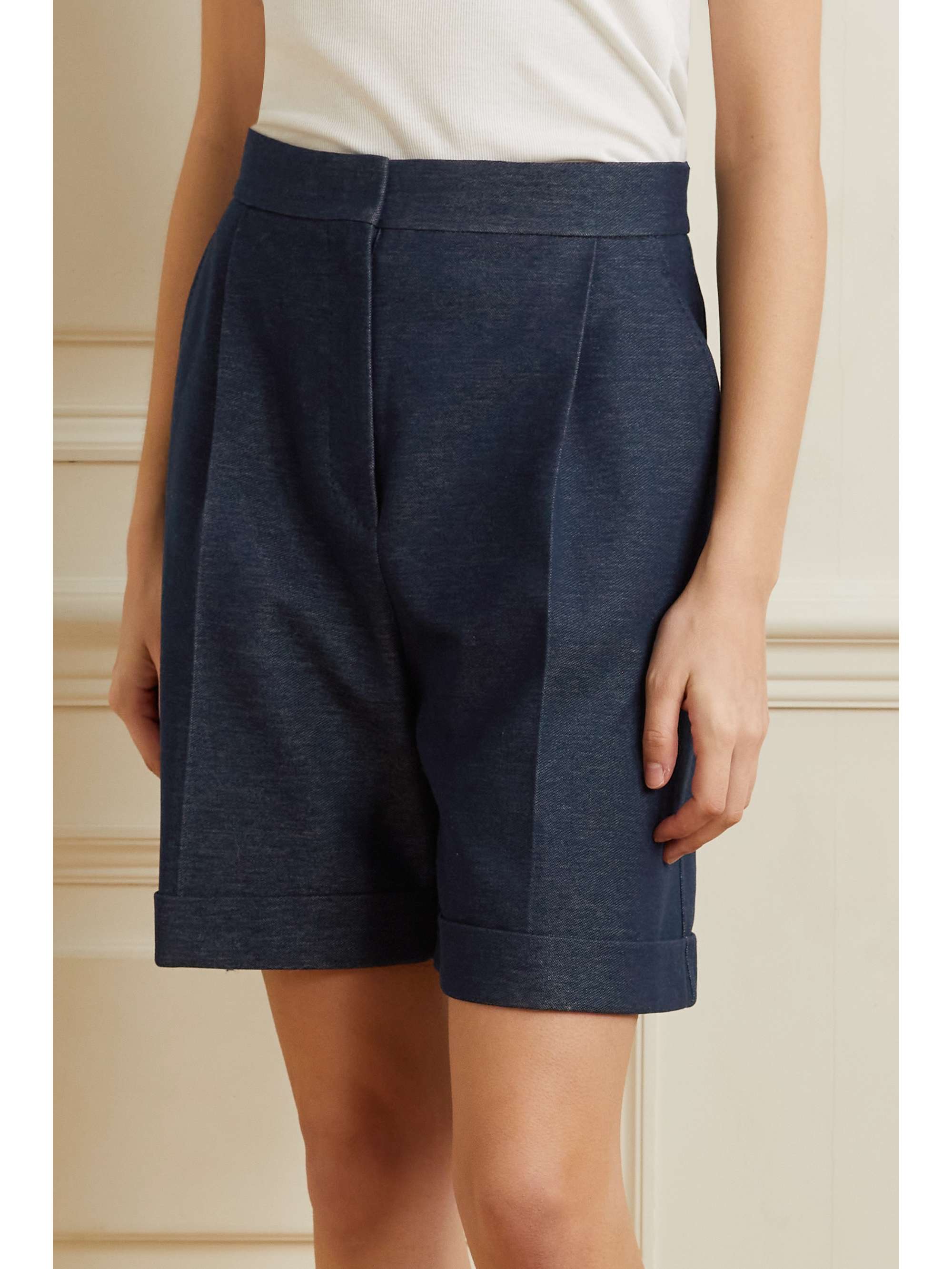 MAX MARA Luchino cotton-blend chambray shorts