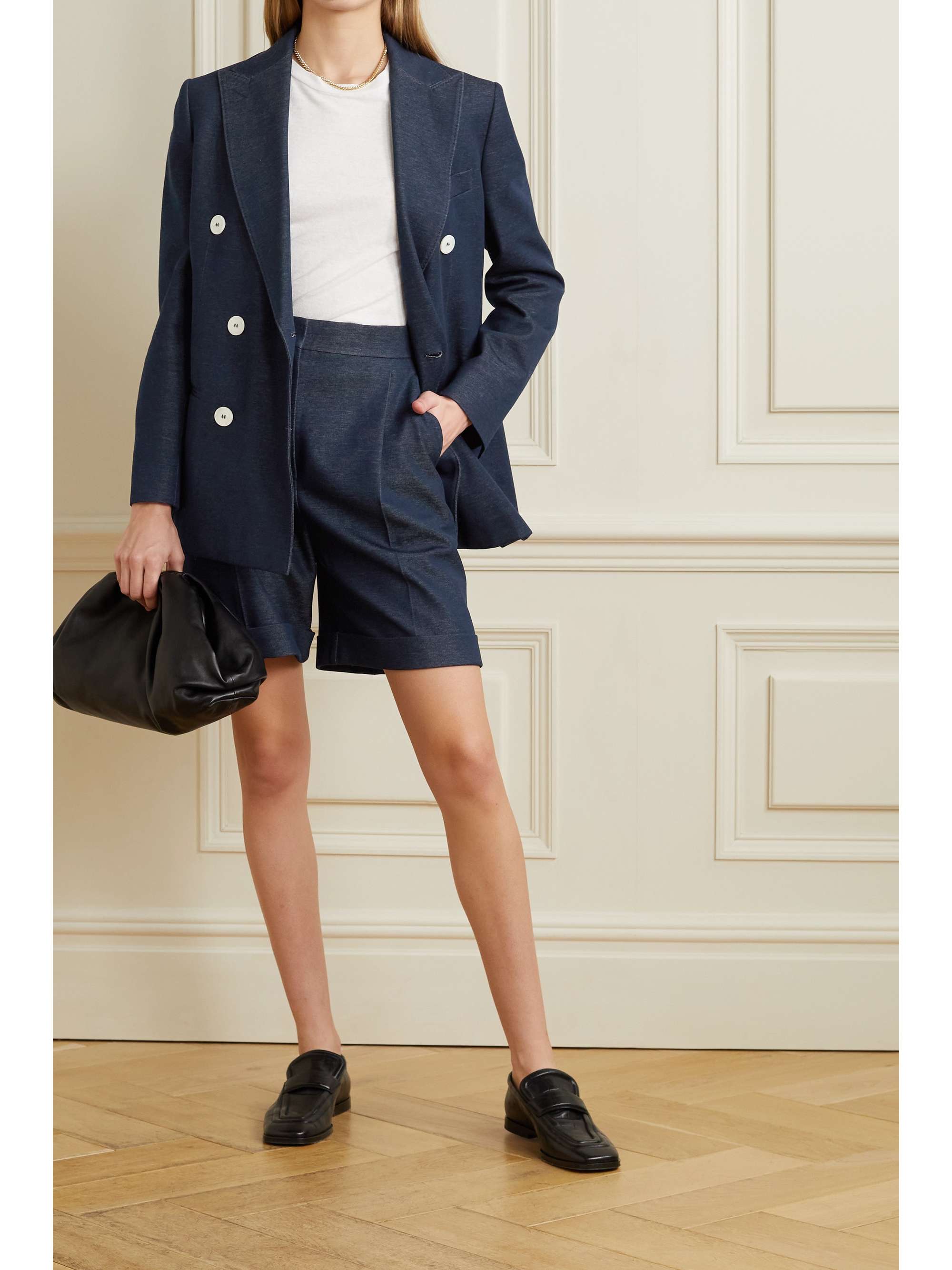 MAX MARA Luchino cotton-blend chambray shorts