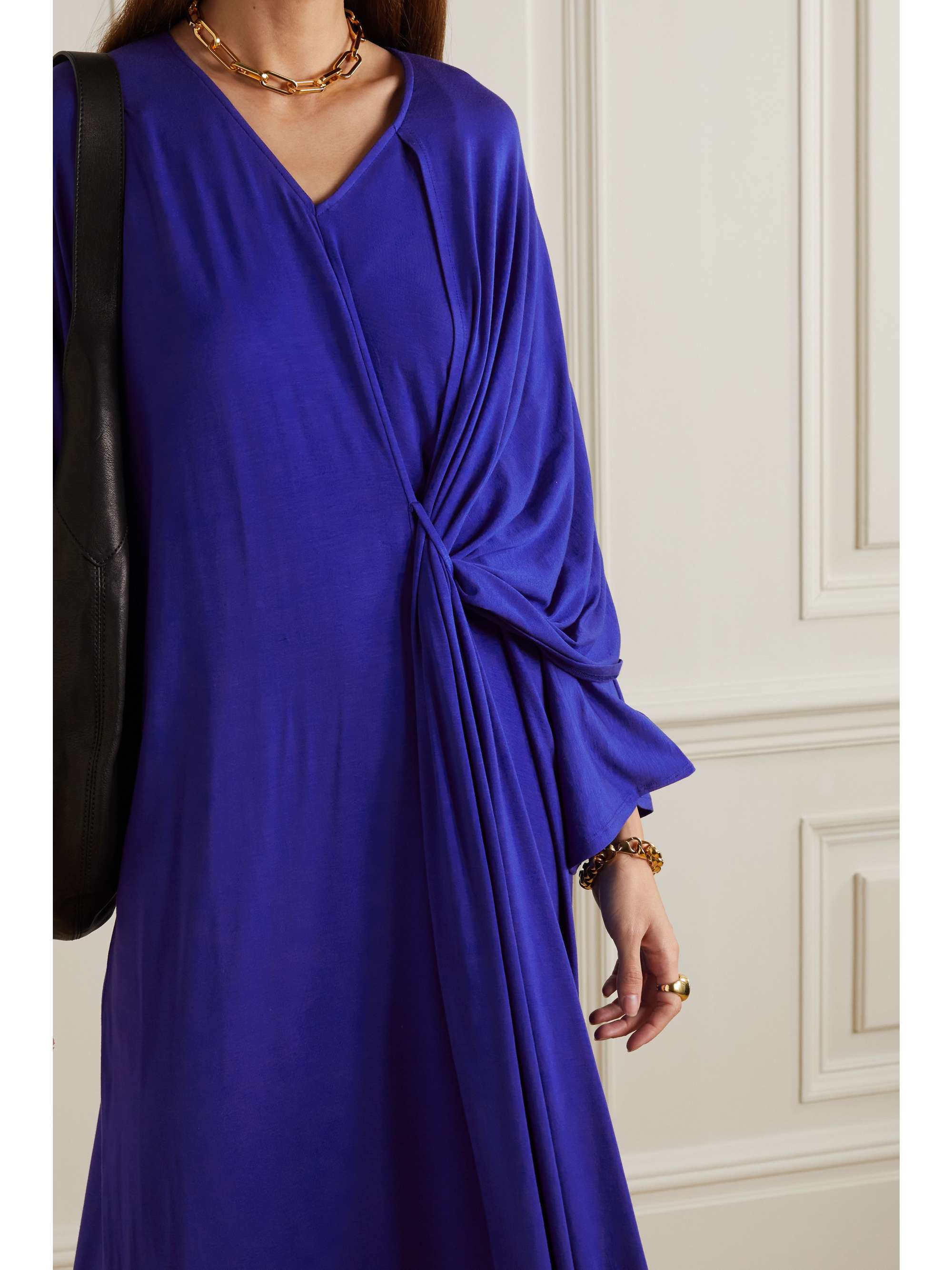 BOUGUESSA Noor draped TENCEL-blend jersey maxi dress