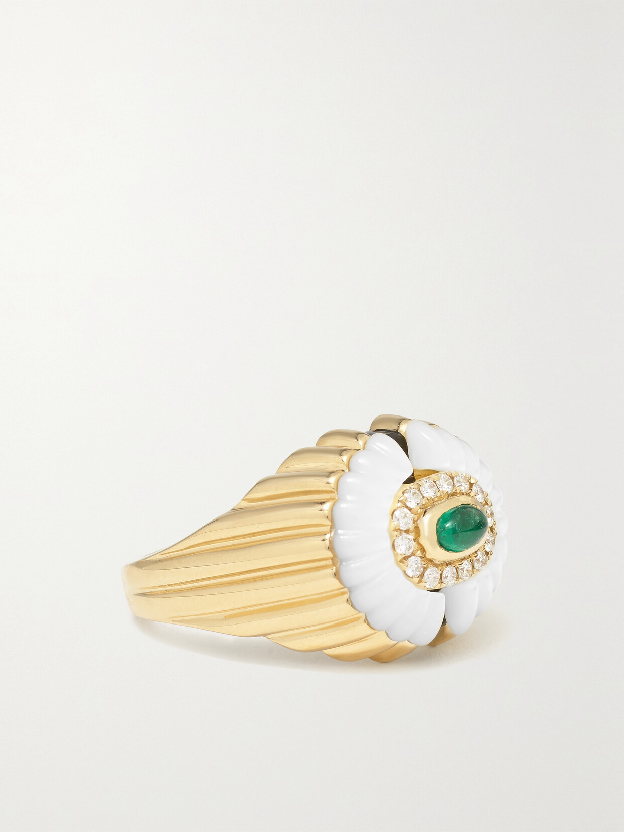 State Property Alara 18-karat Gold Multi-stone Signet Ring In Gold
