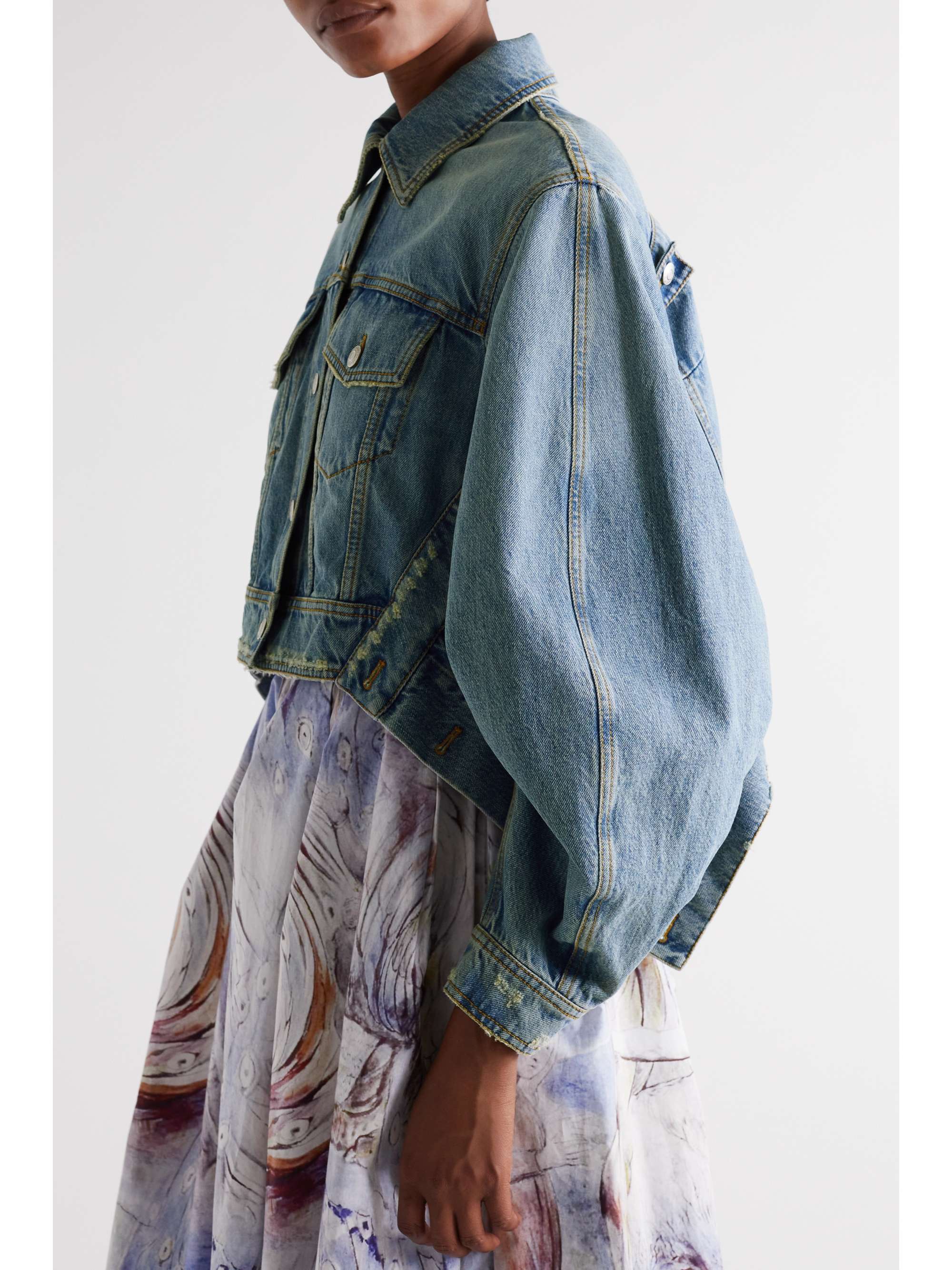 Draped denim jacket | ALEXANDER MCQUEEN 