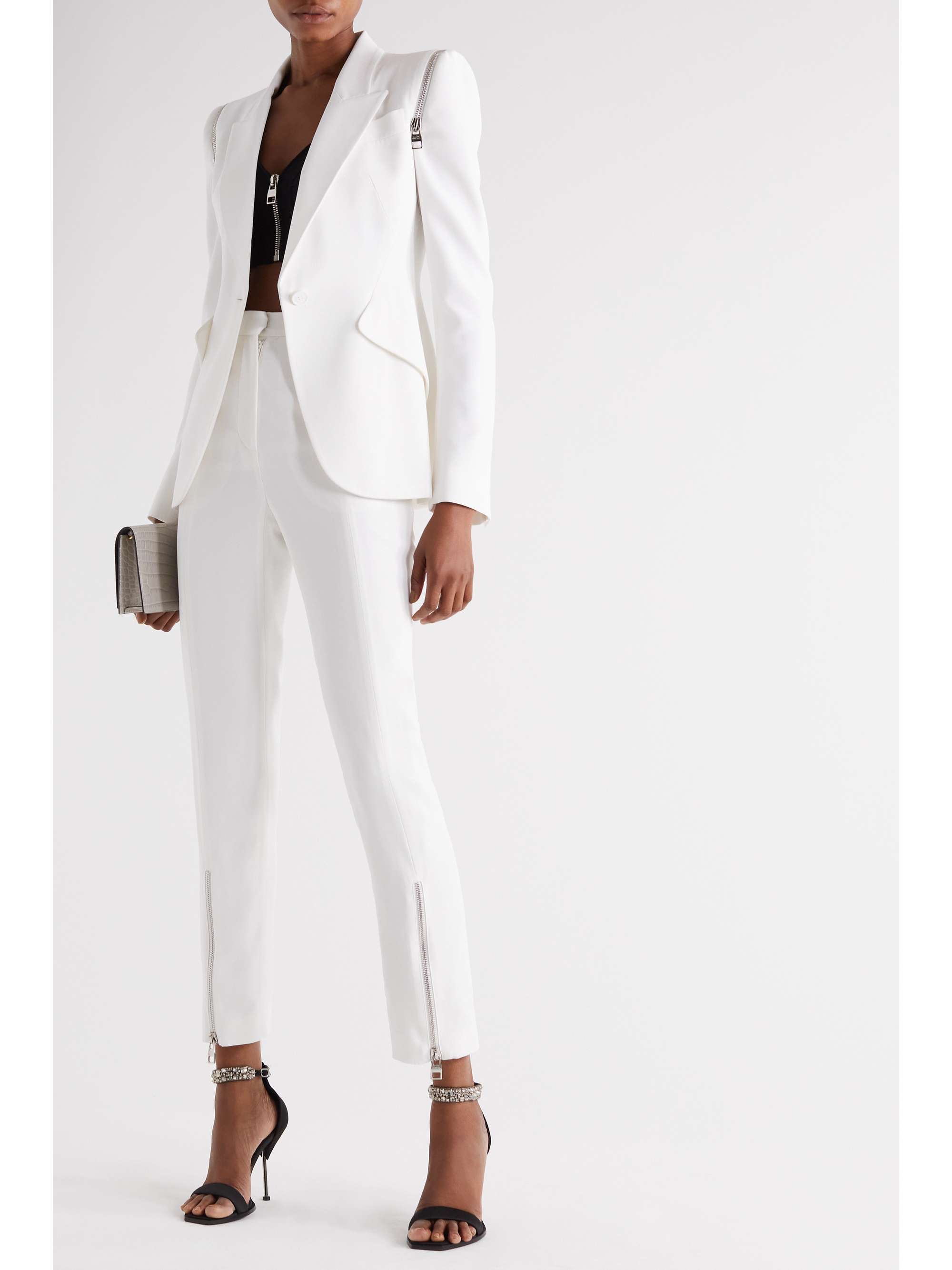 alexander mcqueen white blazer