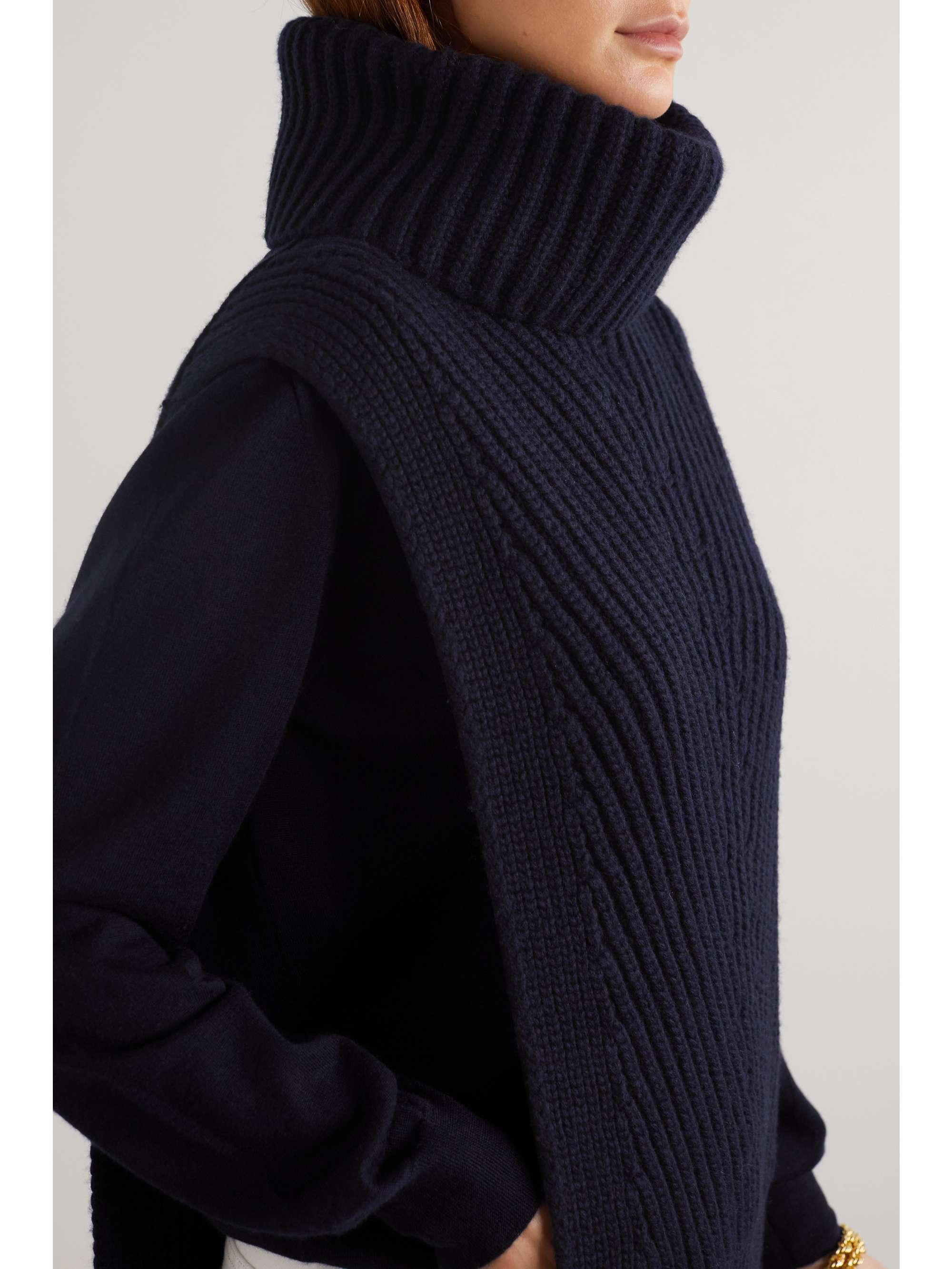 THE ROW Aso ribbed cashmere turtleneck tank
