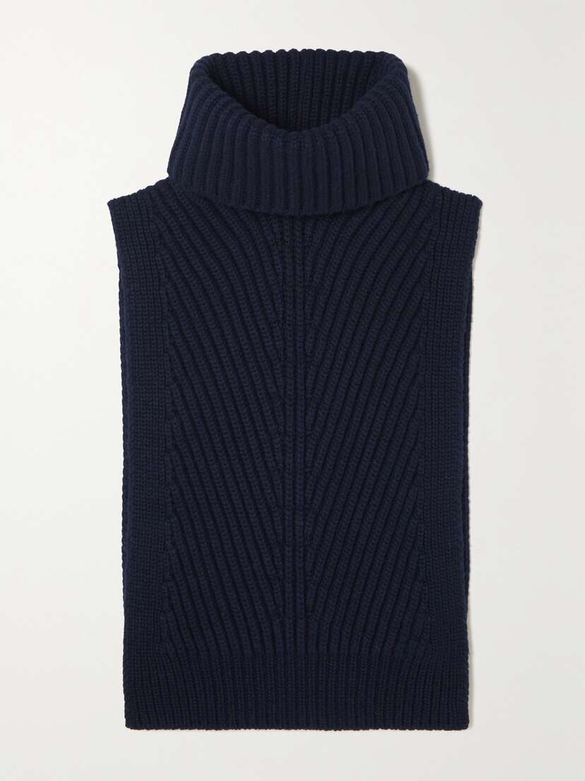 The Row Aso Ribbed Cashmere Turtleneck Tank