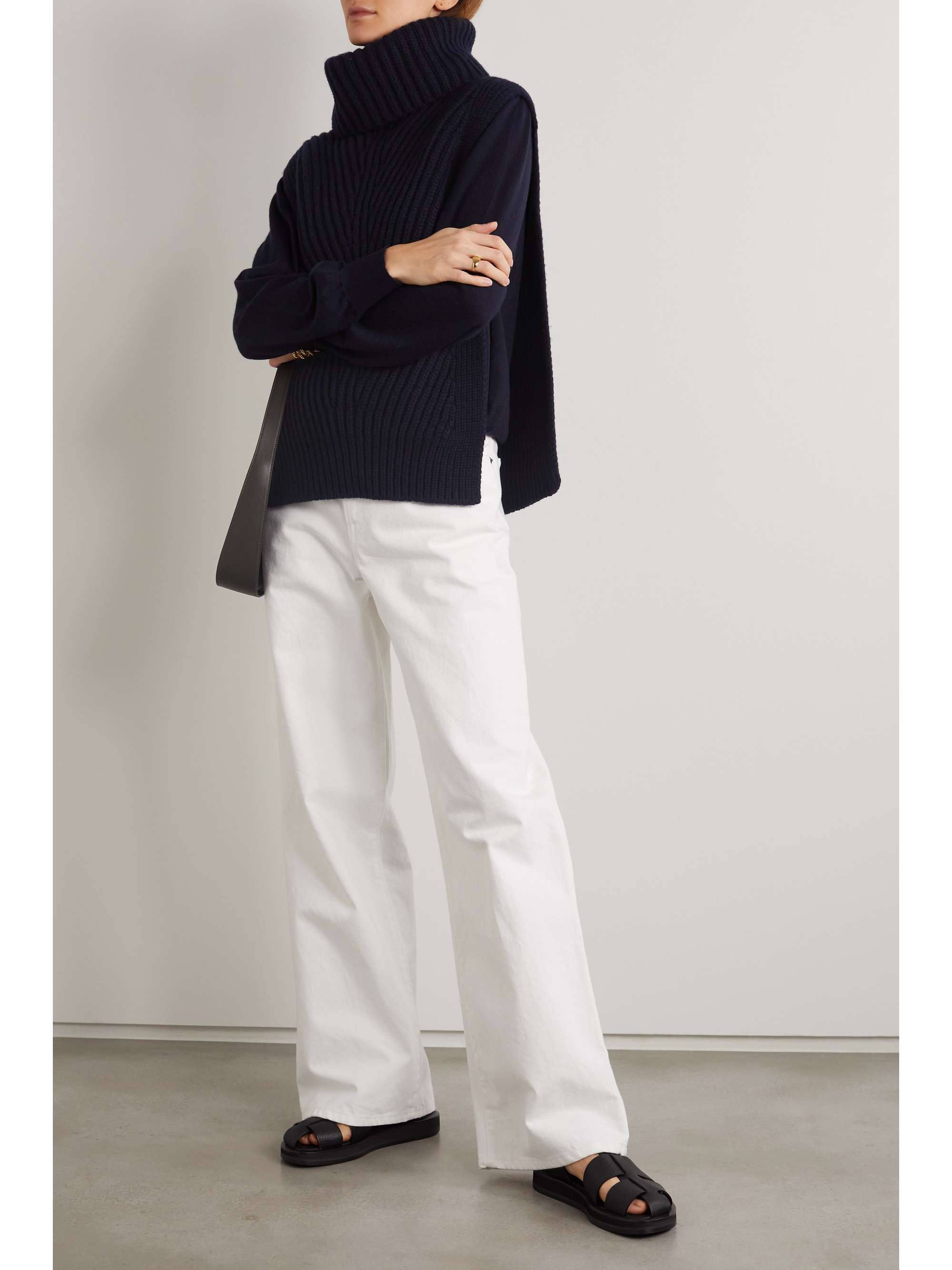 THE ROW Aso ribbed cashmere turtleneck tank