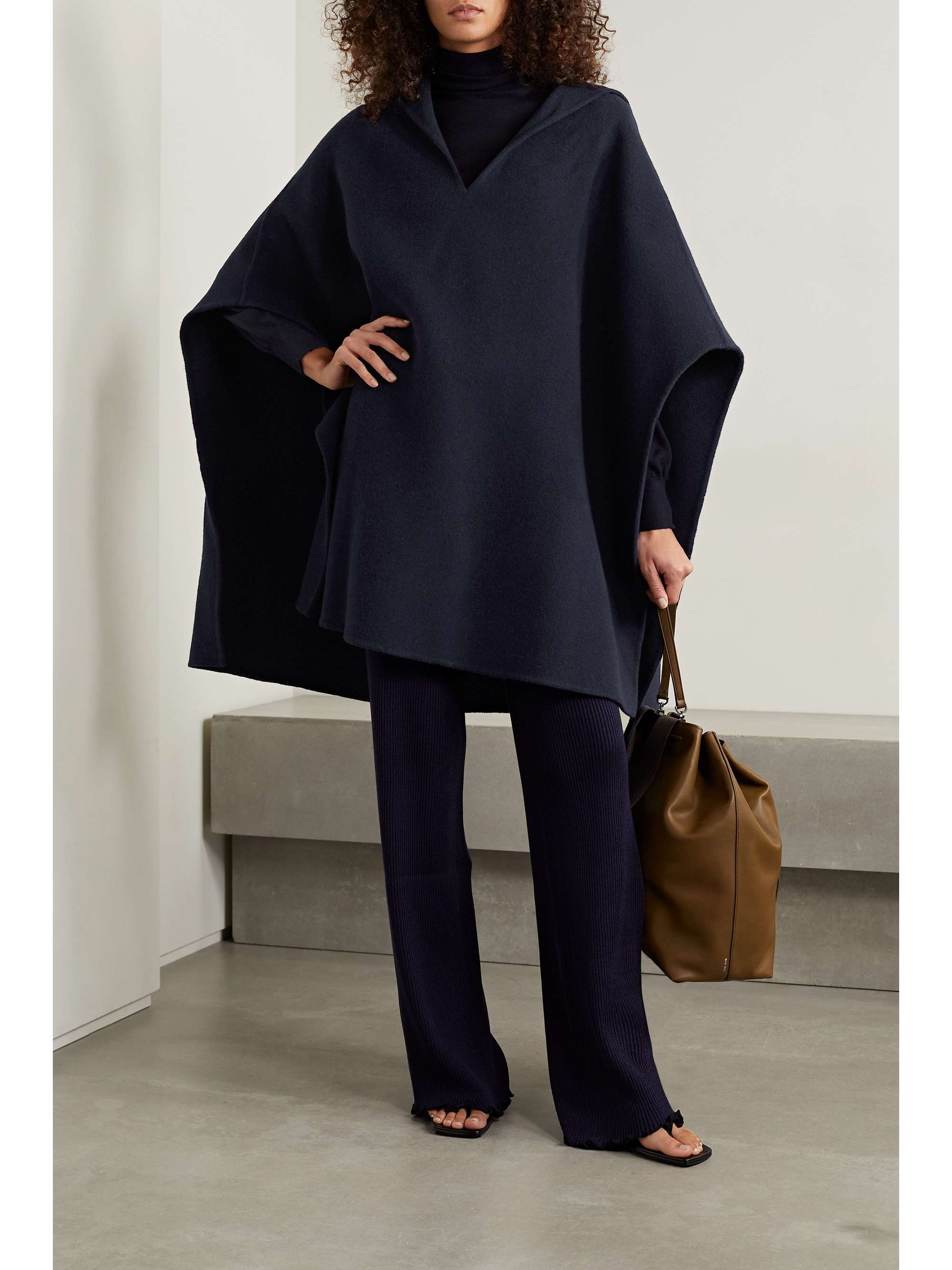 THE ROW Nusa hooded wool and cashmere-blend poncho