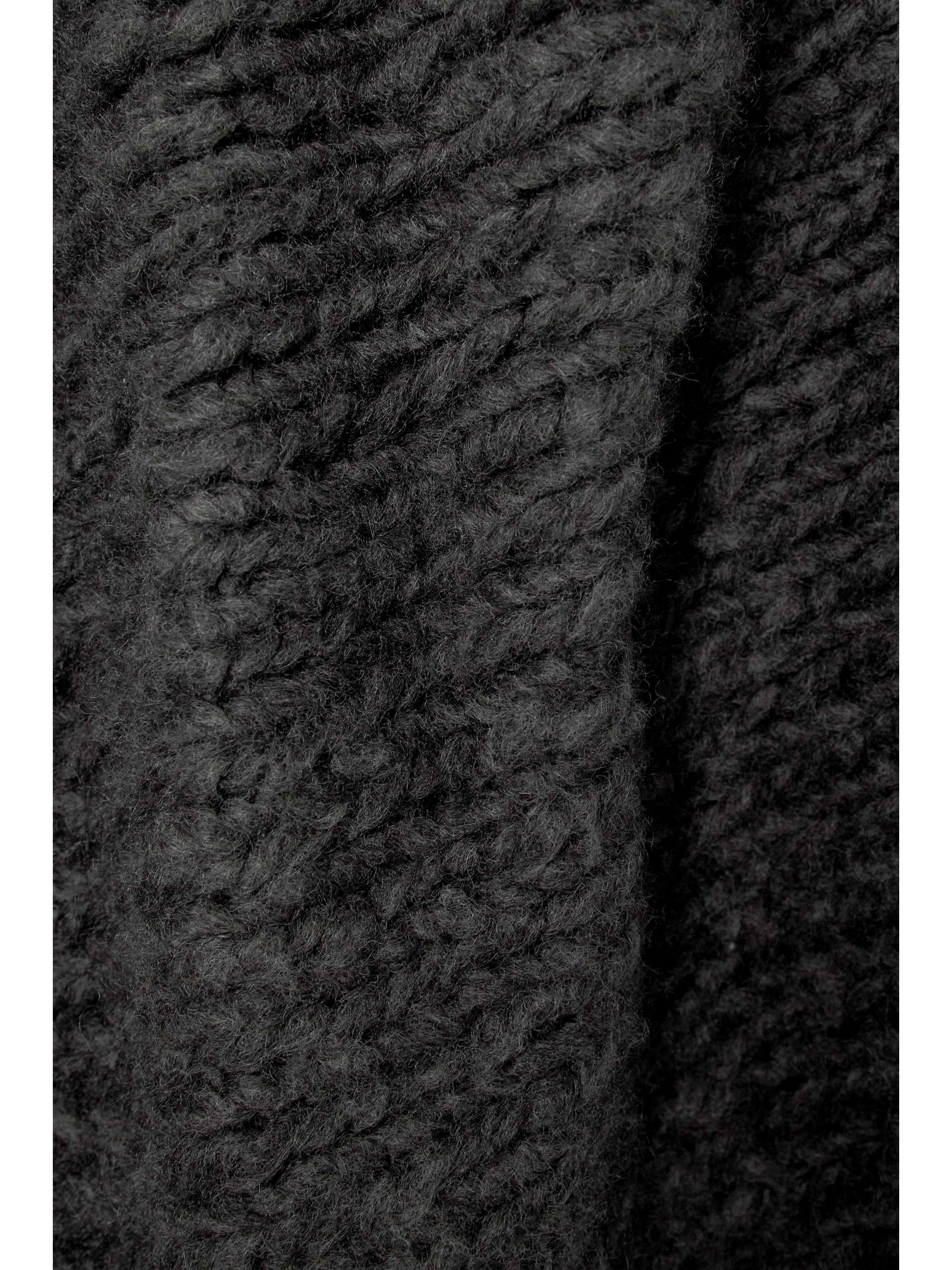 THE ROW Raini asymmetric ribbed cashmere poncho