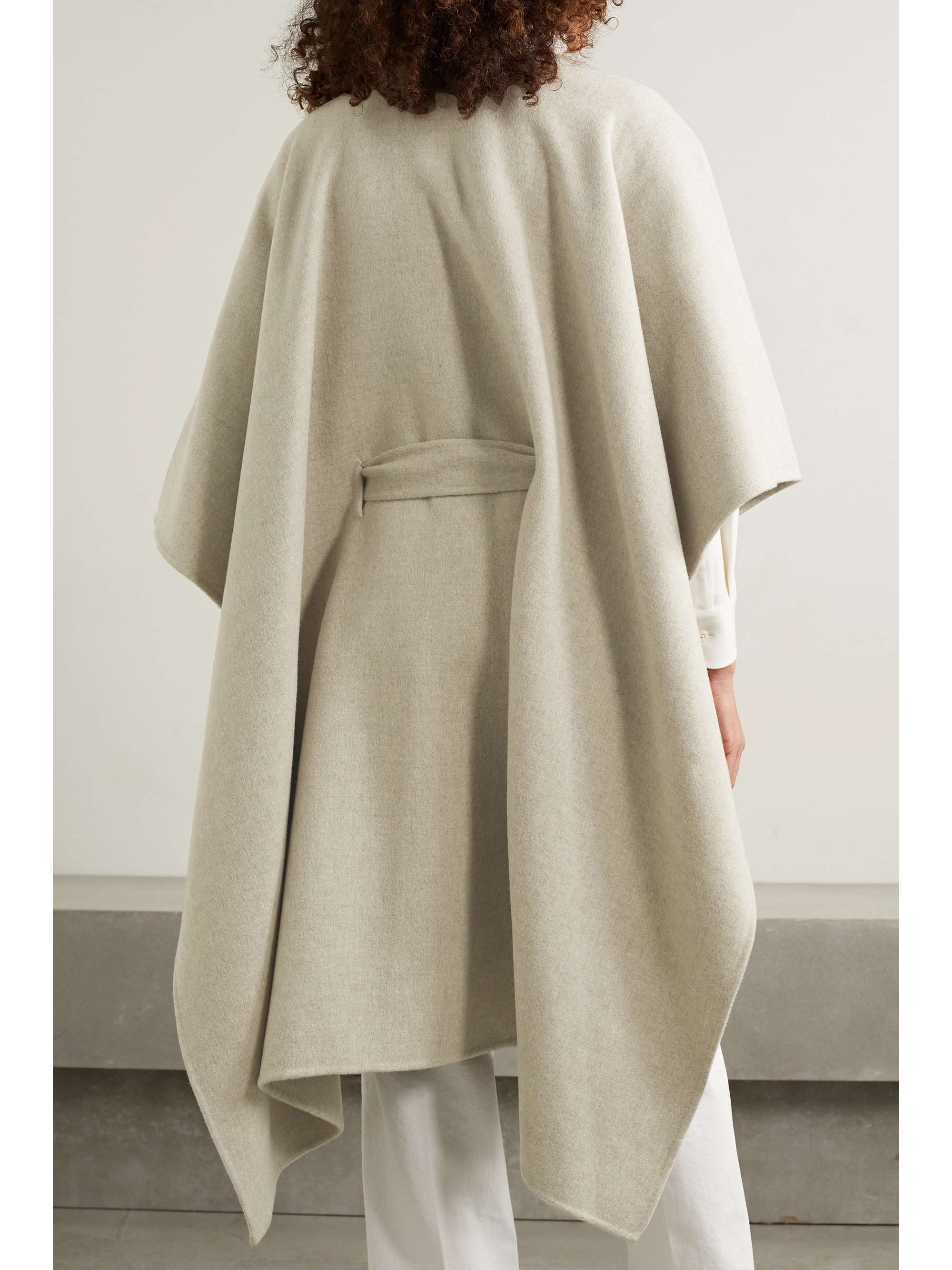 THE ROW Toba belted wool and cashmere-blend poncho