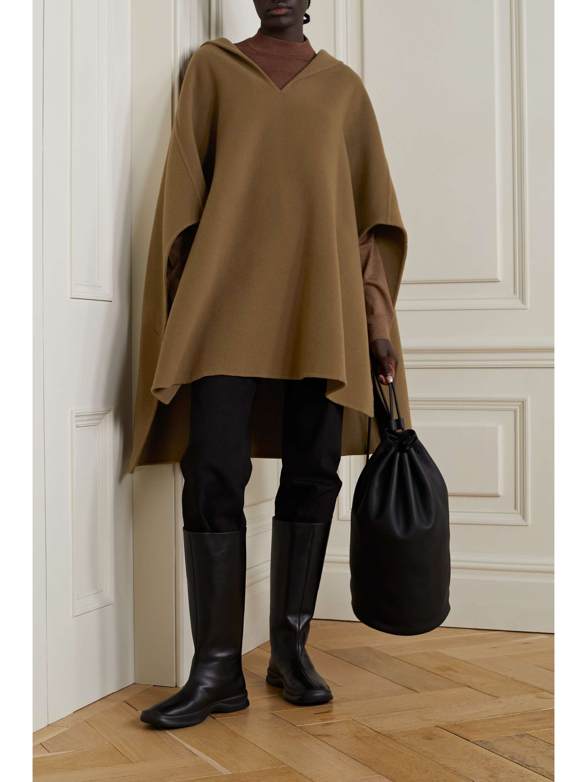 THE ROW Nusa hooded wool and cashmere-blend poncho