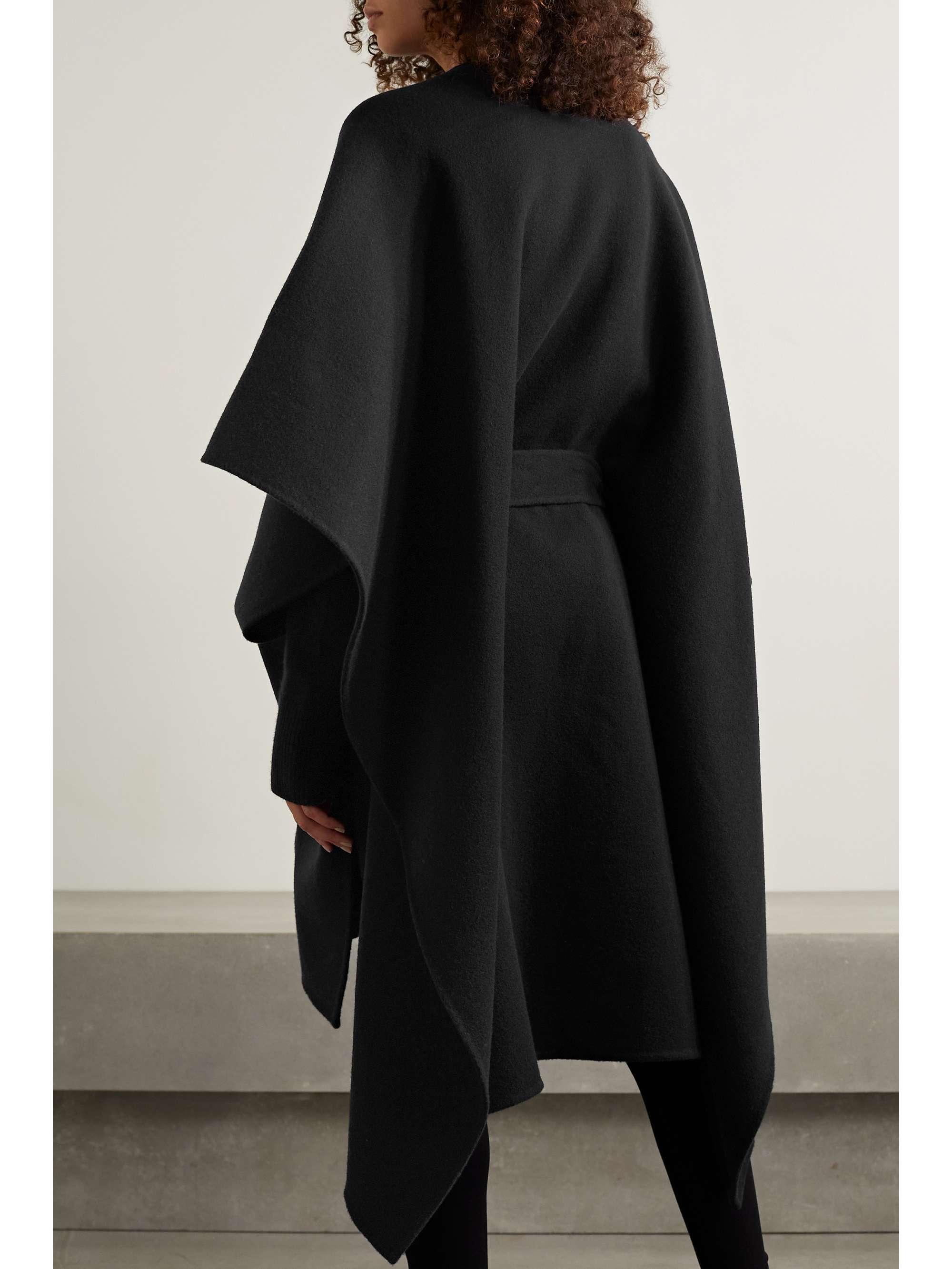 THE ROW Toba belted wool and cashmere-blend poncho
