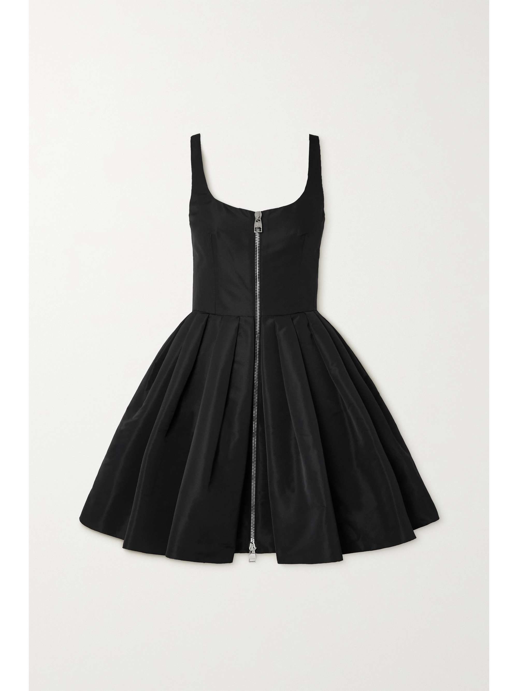 Zip-detailed faille mini dress Zip-detailed faille mini dress