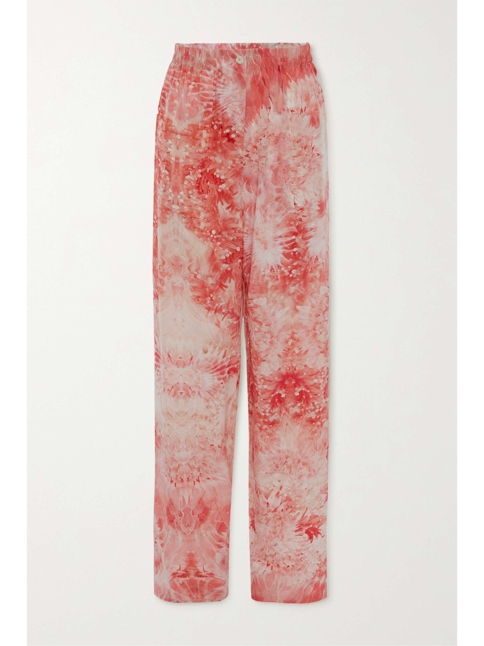 MCQUEEN Printed silk wide-leg pants