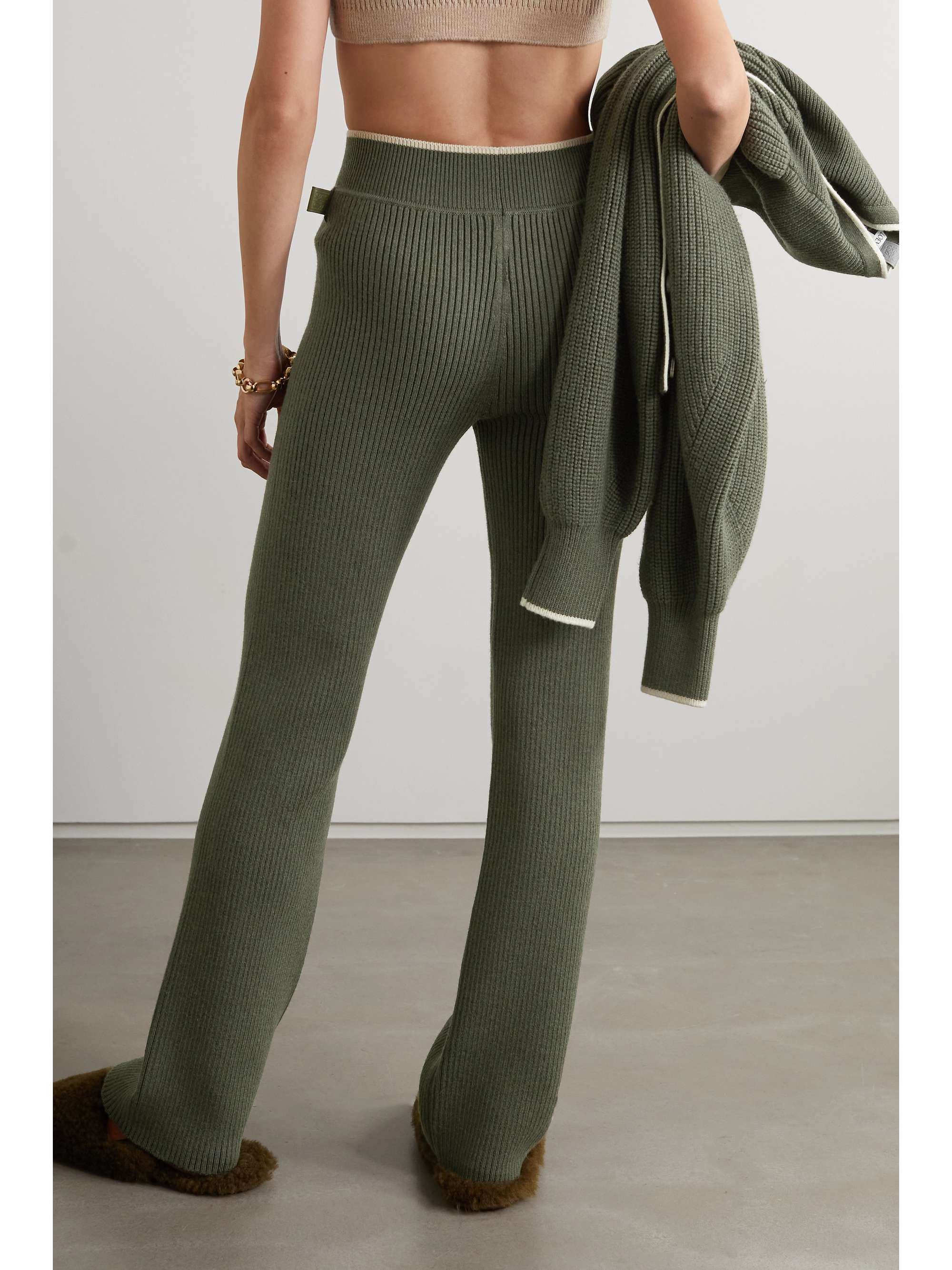 LOEWE Ribbed wool wide-leg pants