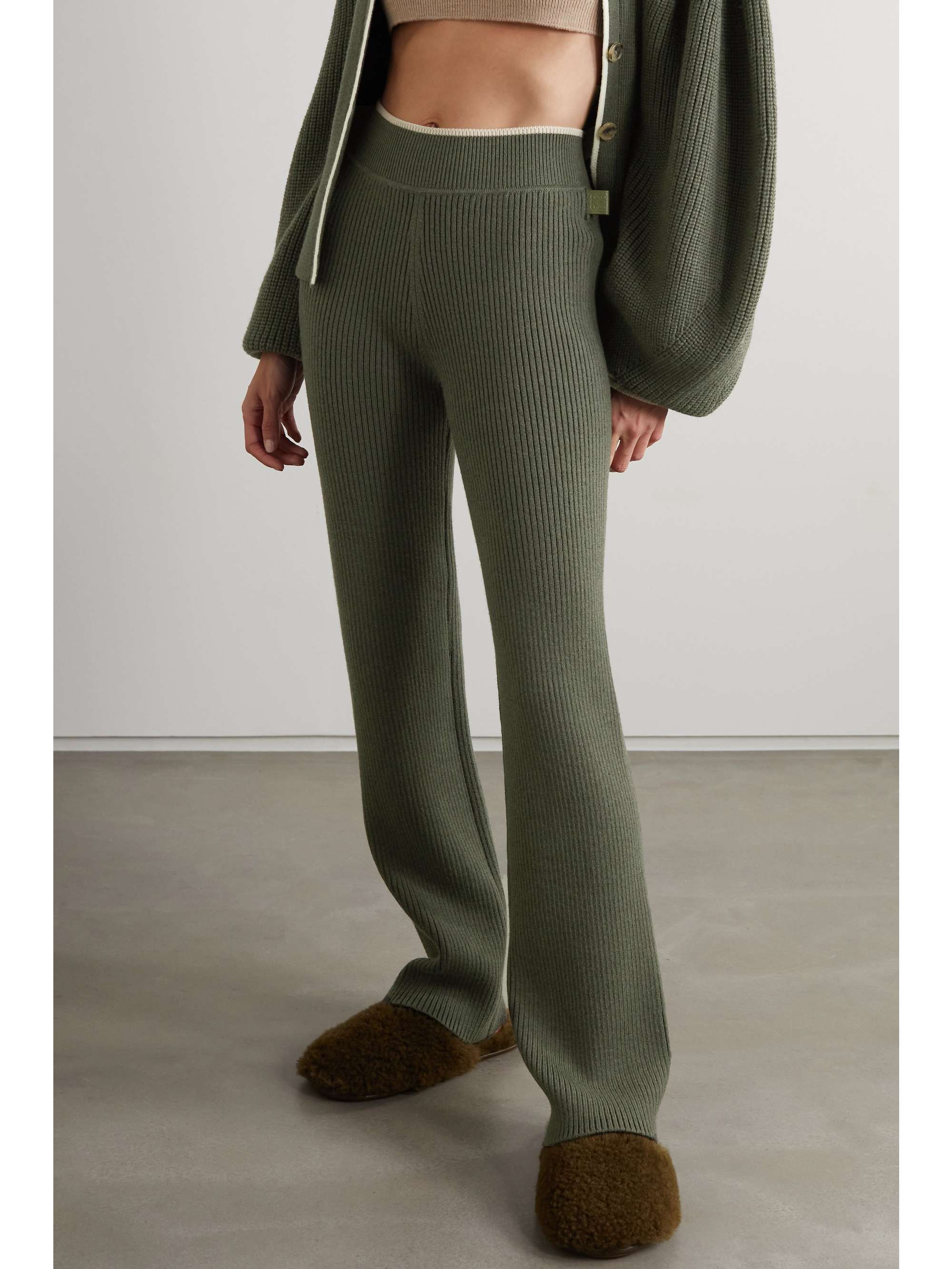 LOEWE Ribbed wool wide-leg pants