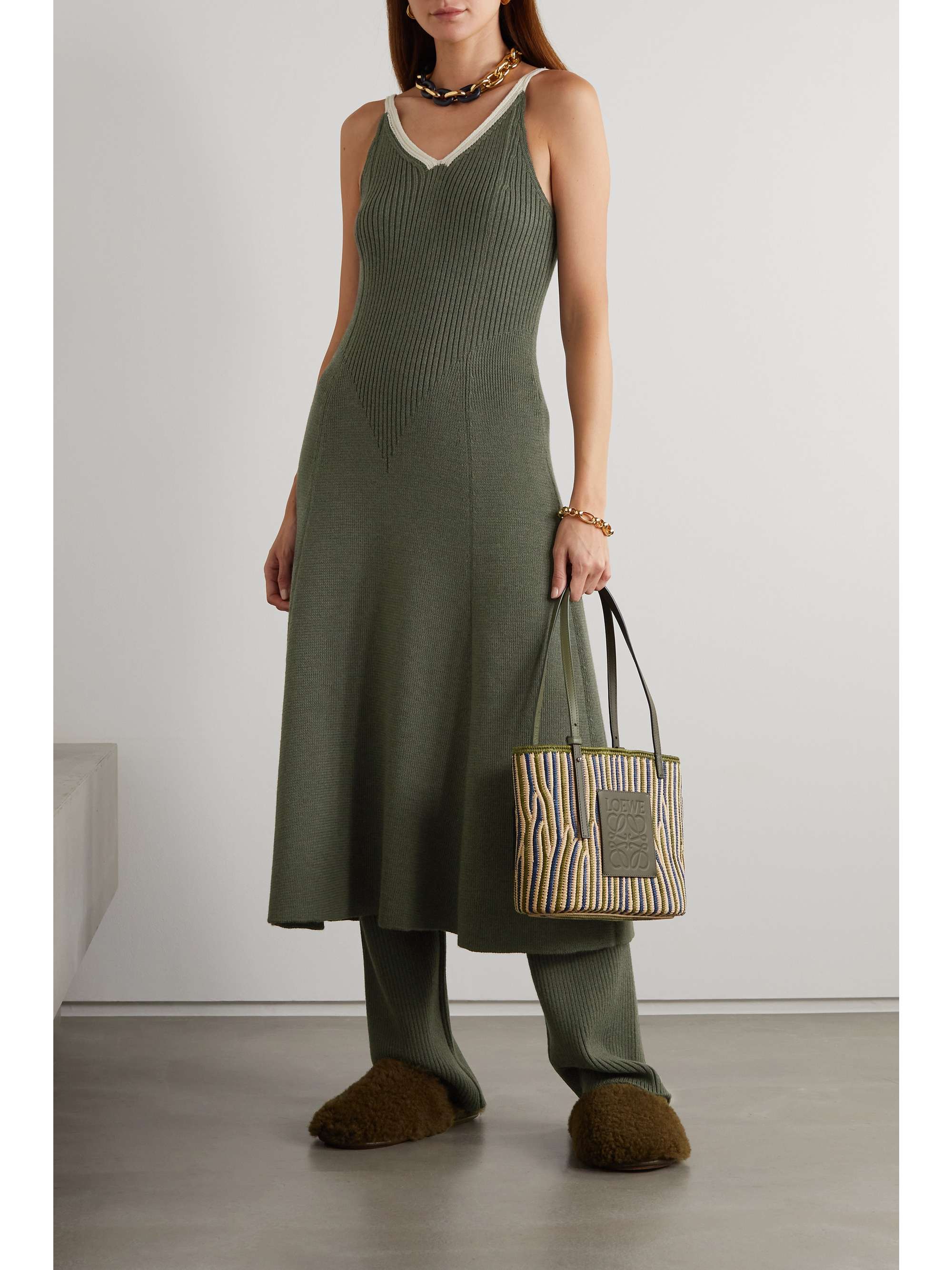 LOEWE Ribbed wool wide-leg pants