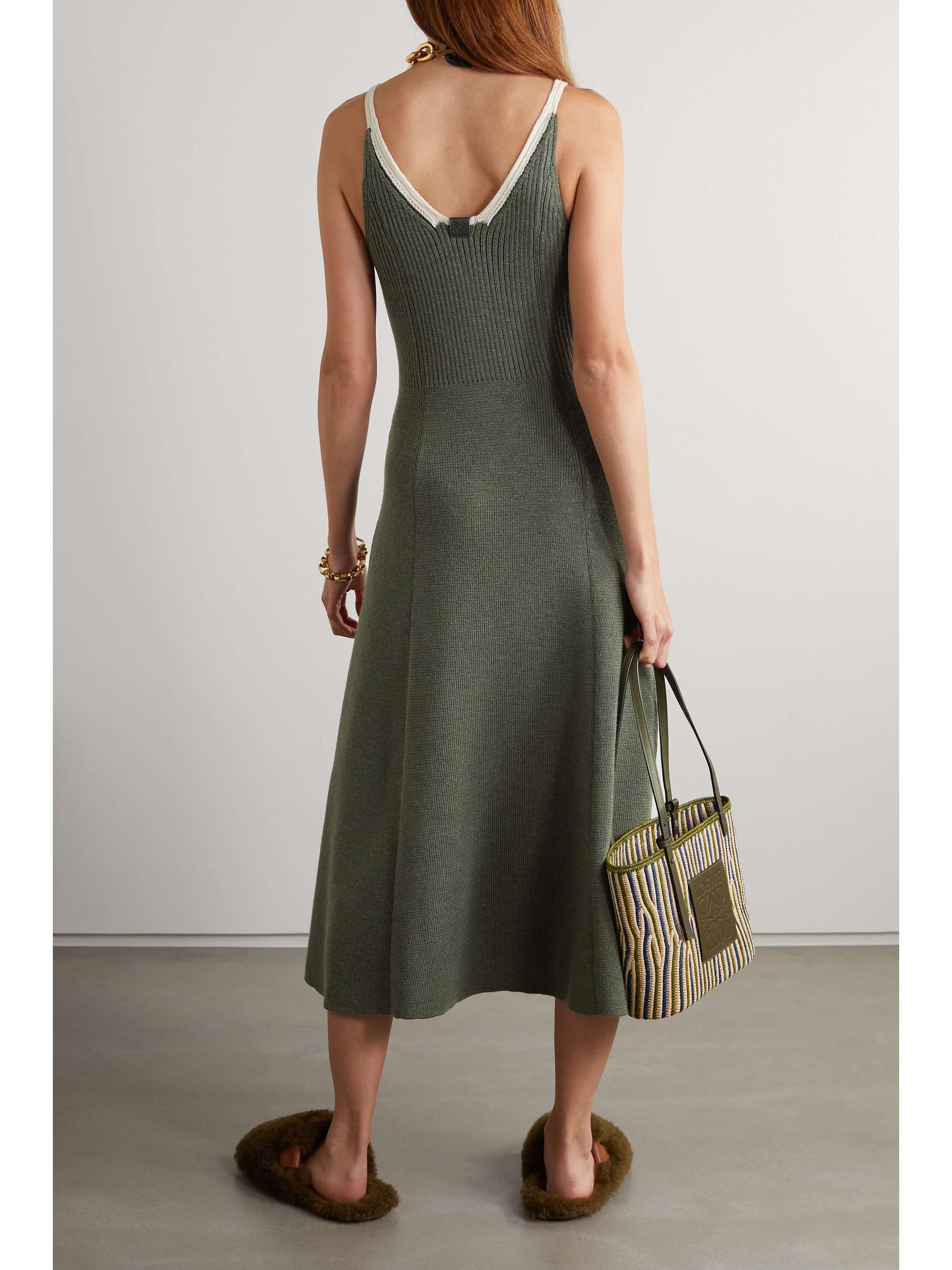 LOEWE Ribbed wool midi dress