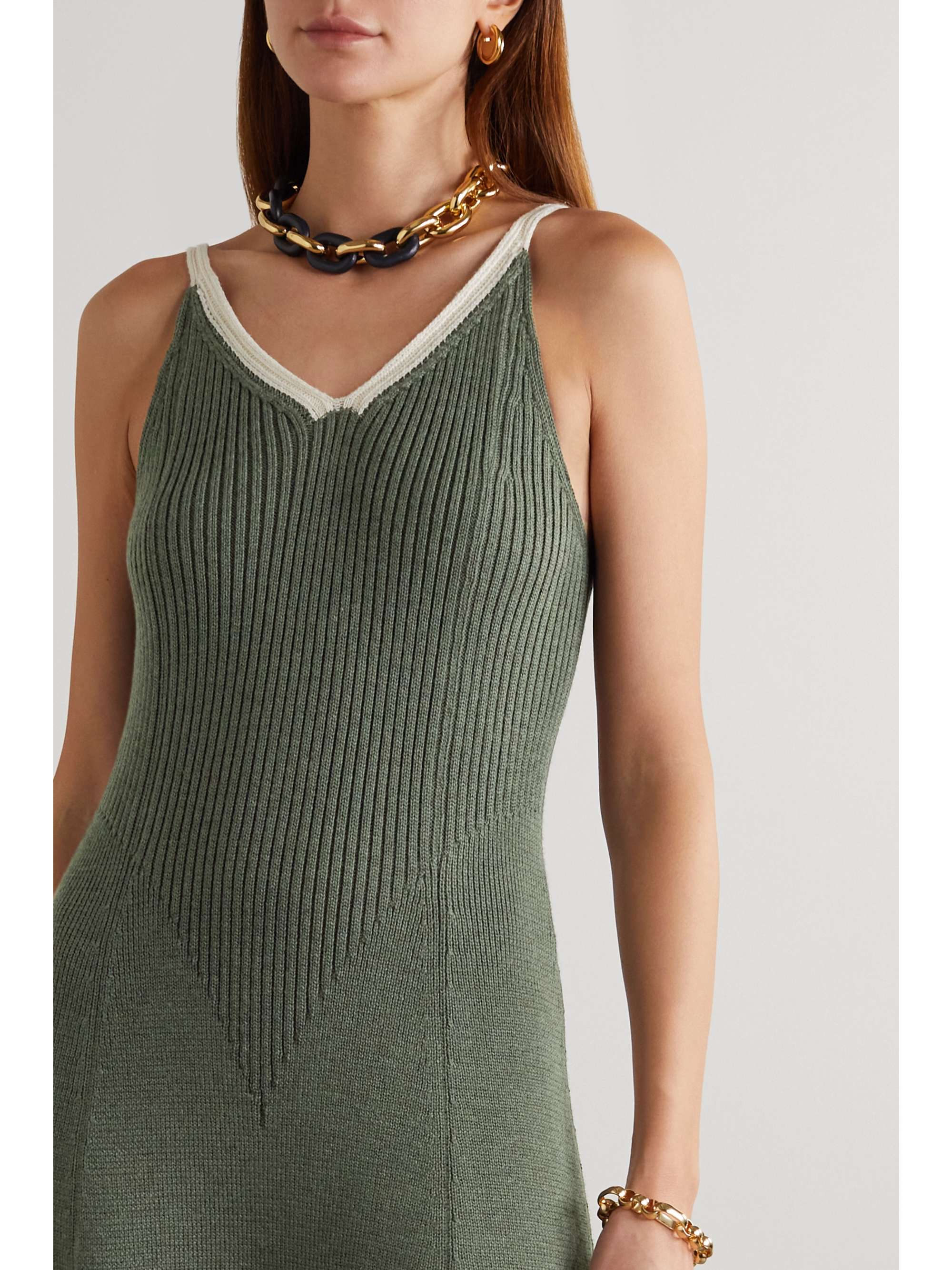 LOEWE Ribbed wool midi dress