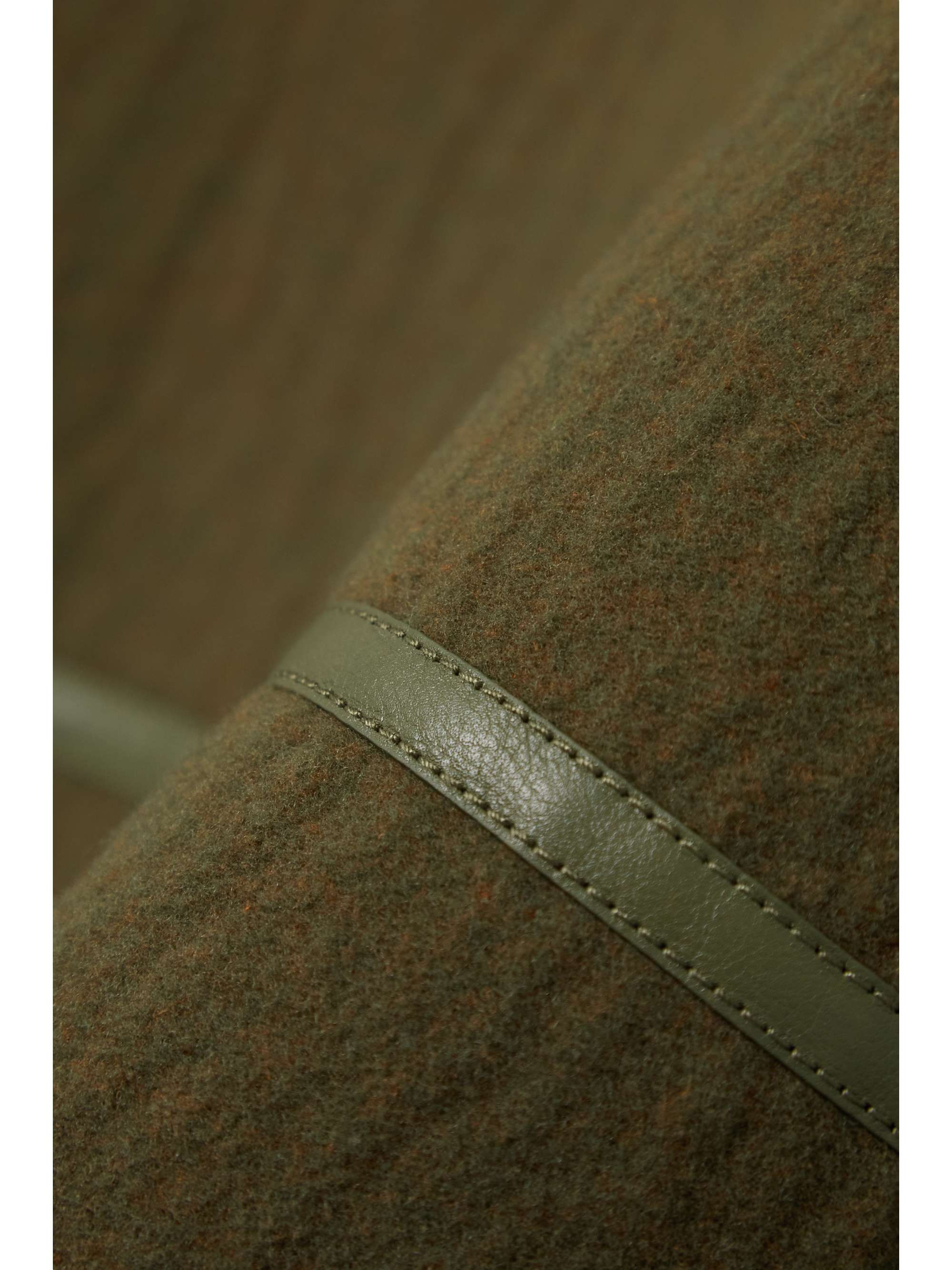 LOEWE Hooded leather-trimmed wool-felt coat