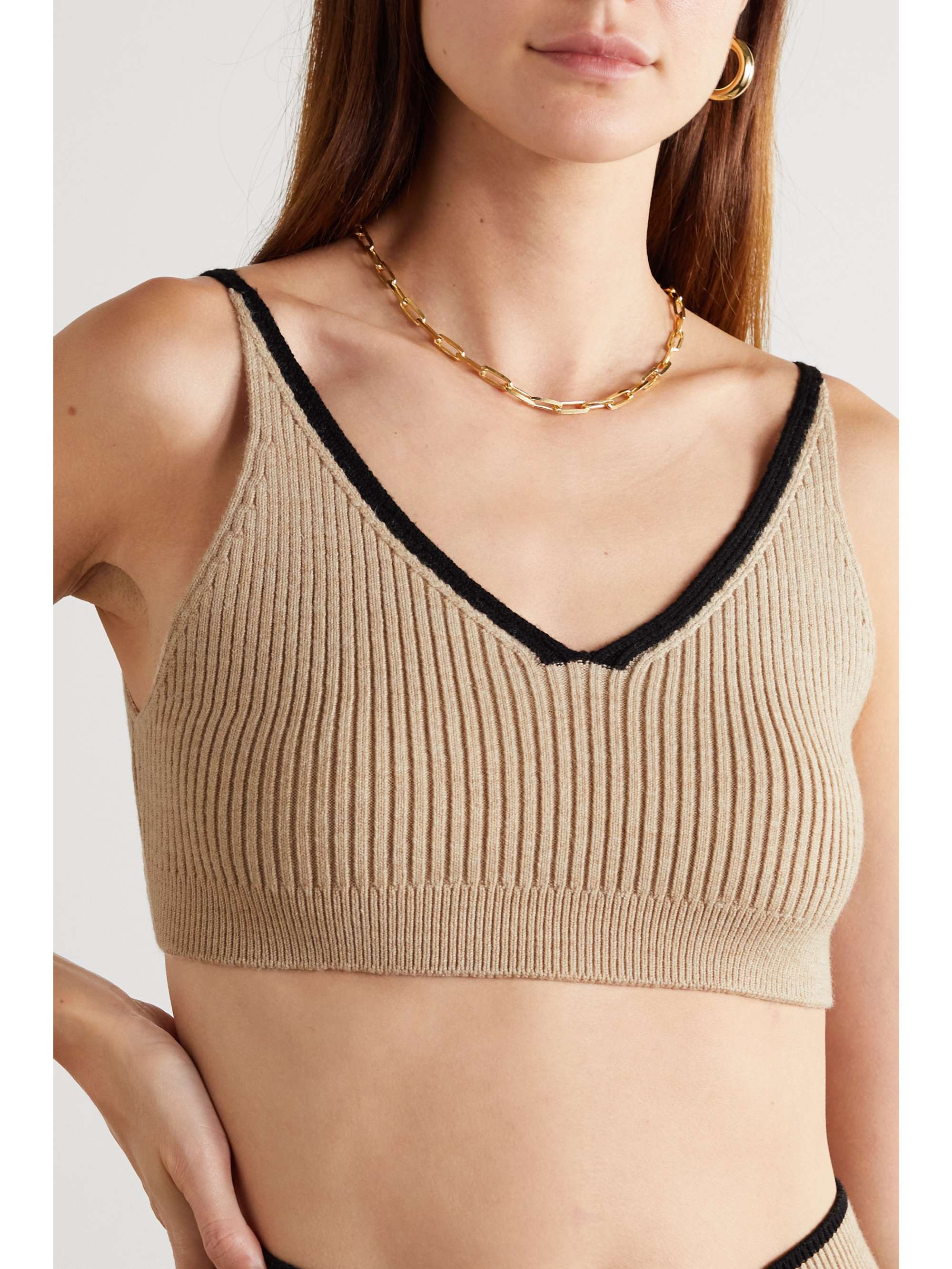LOEWE Bustier aus Wolle in Rippstrick