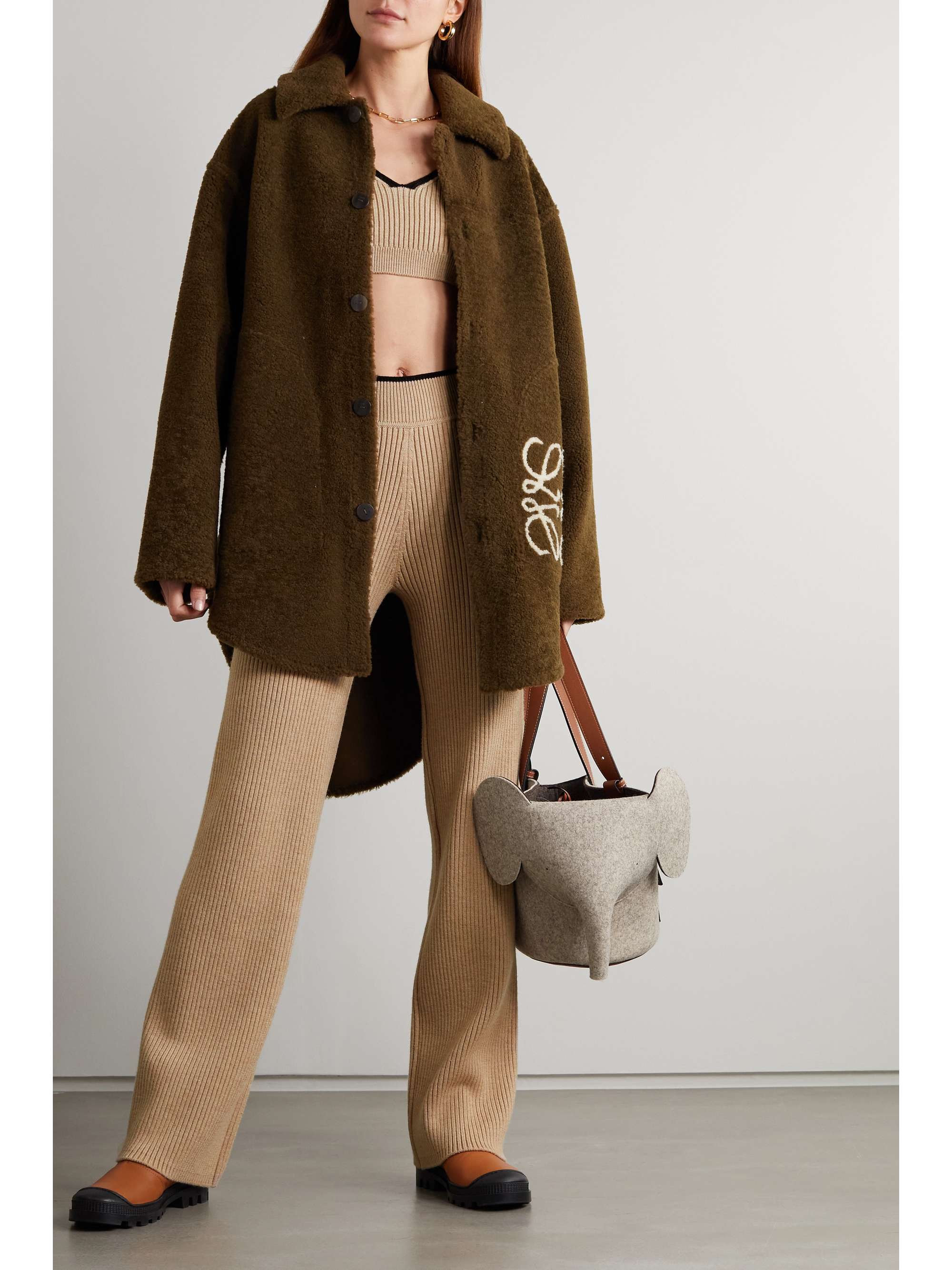 LOEWE Bustier aus Wolle in Rippstrick
