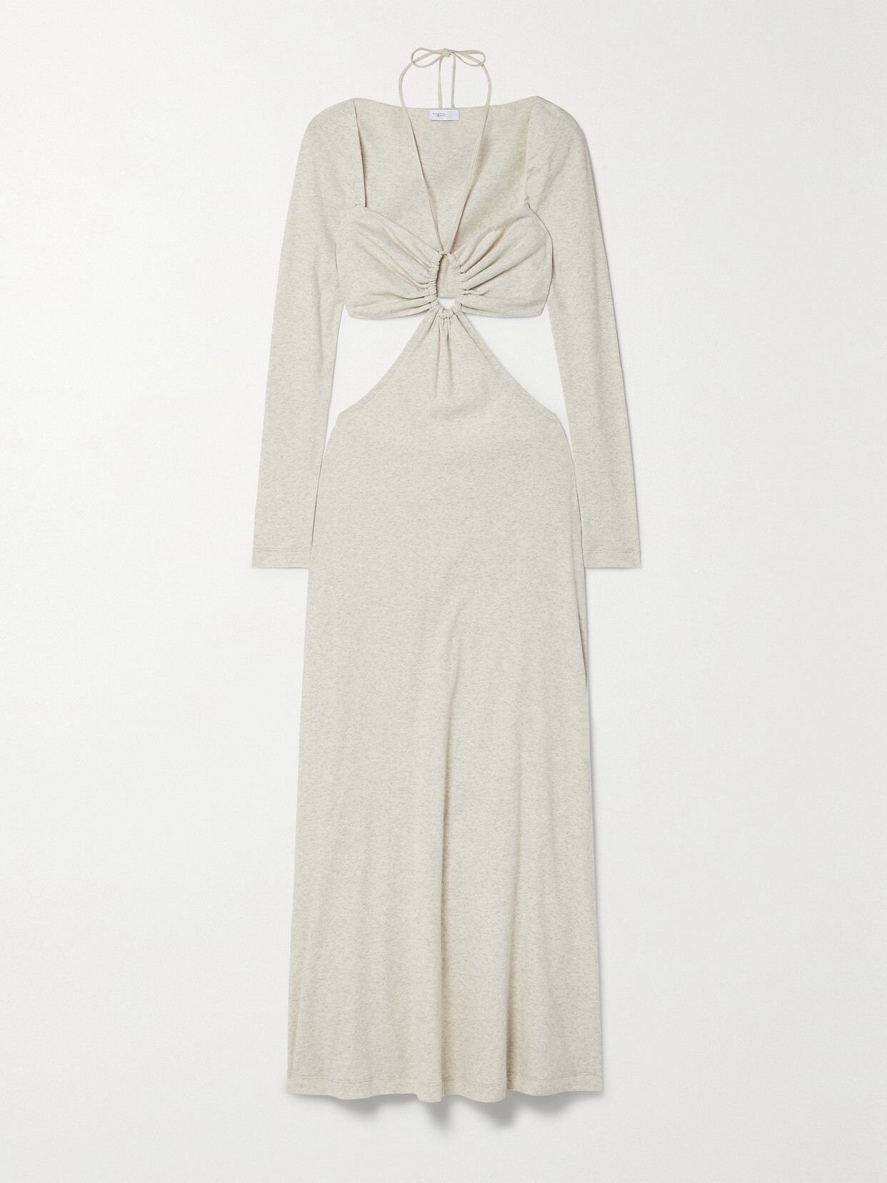Rosetta Getty Cutout Ruched Cotton-jersey Maxi Dress - Gray