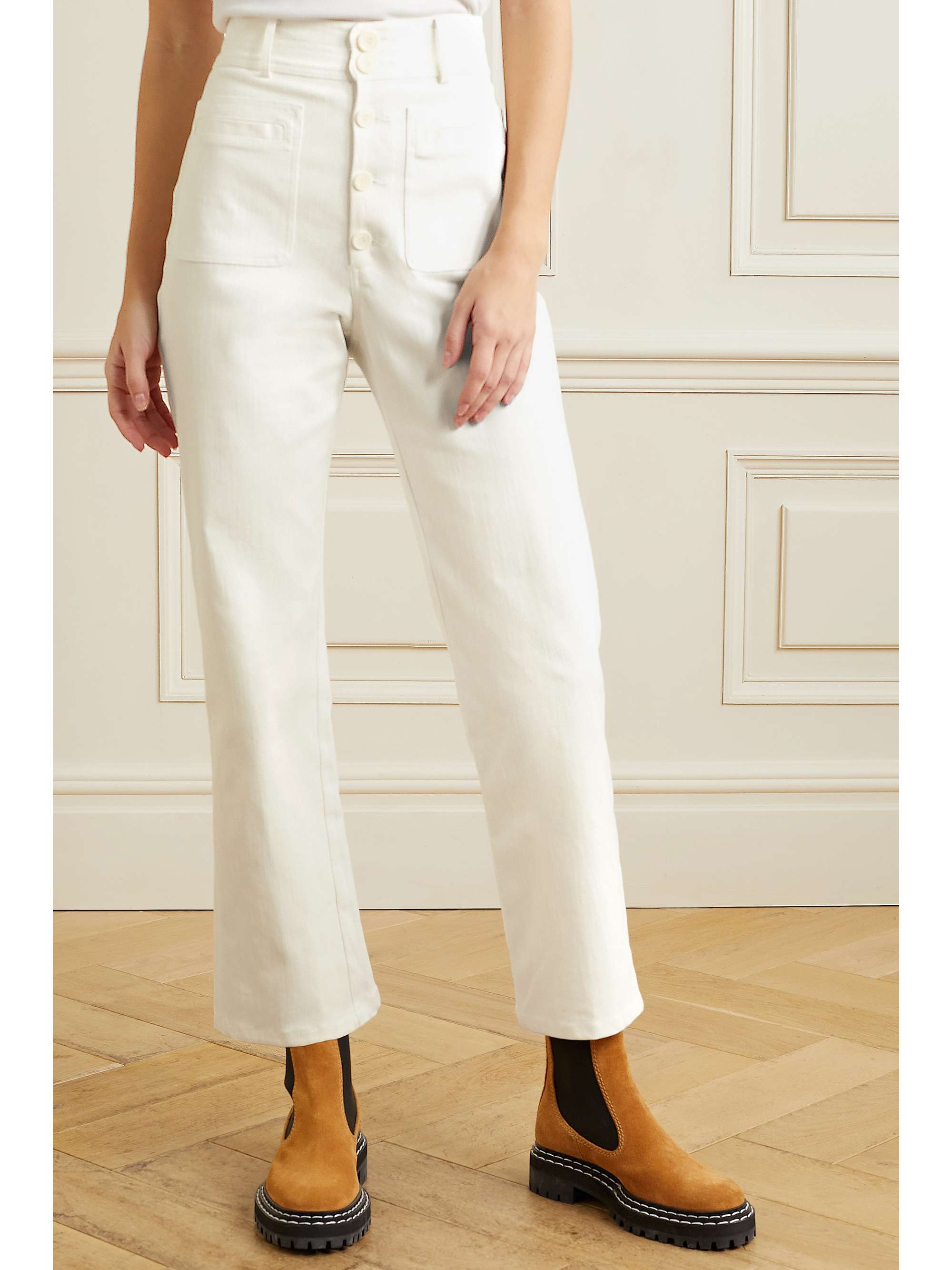 APIECE APART Marston cropped cotton-twill straight-leg pants