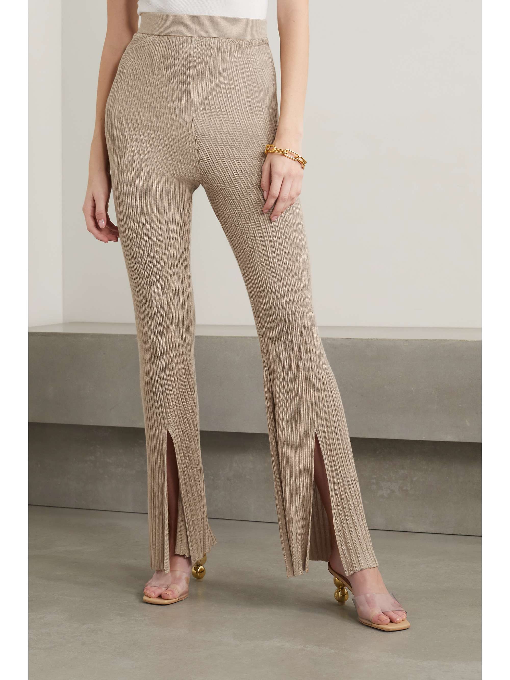 CULT GAIA Dalia ribbed-knit flared pants